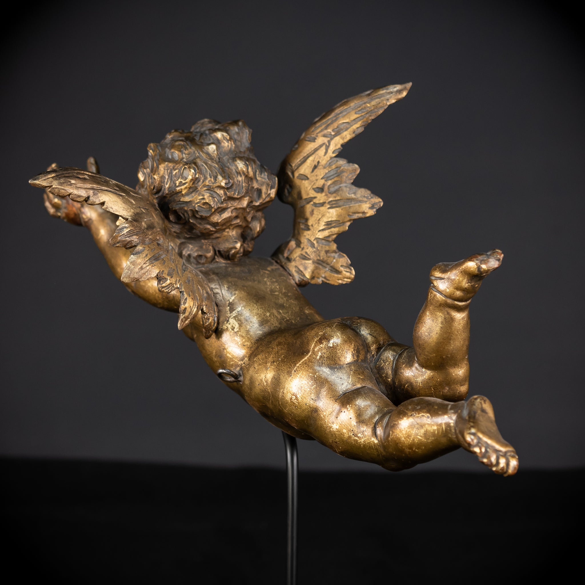 Set of Three Angel Statues | 1800s Antique | 18.9"