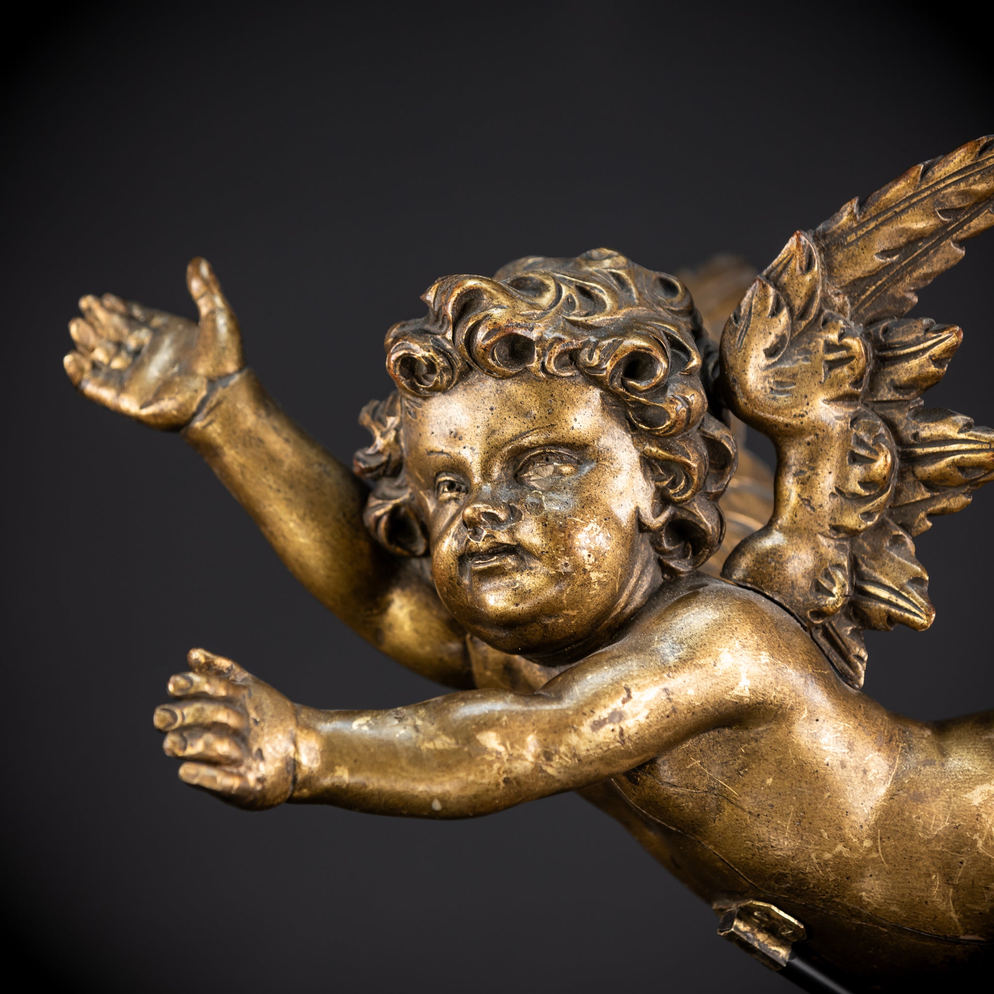 Set of Three Angel Statues | 1800s Antique | 18.9"