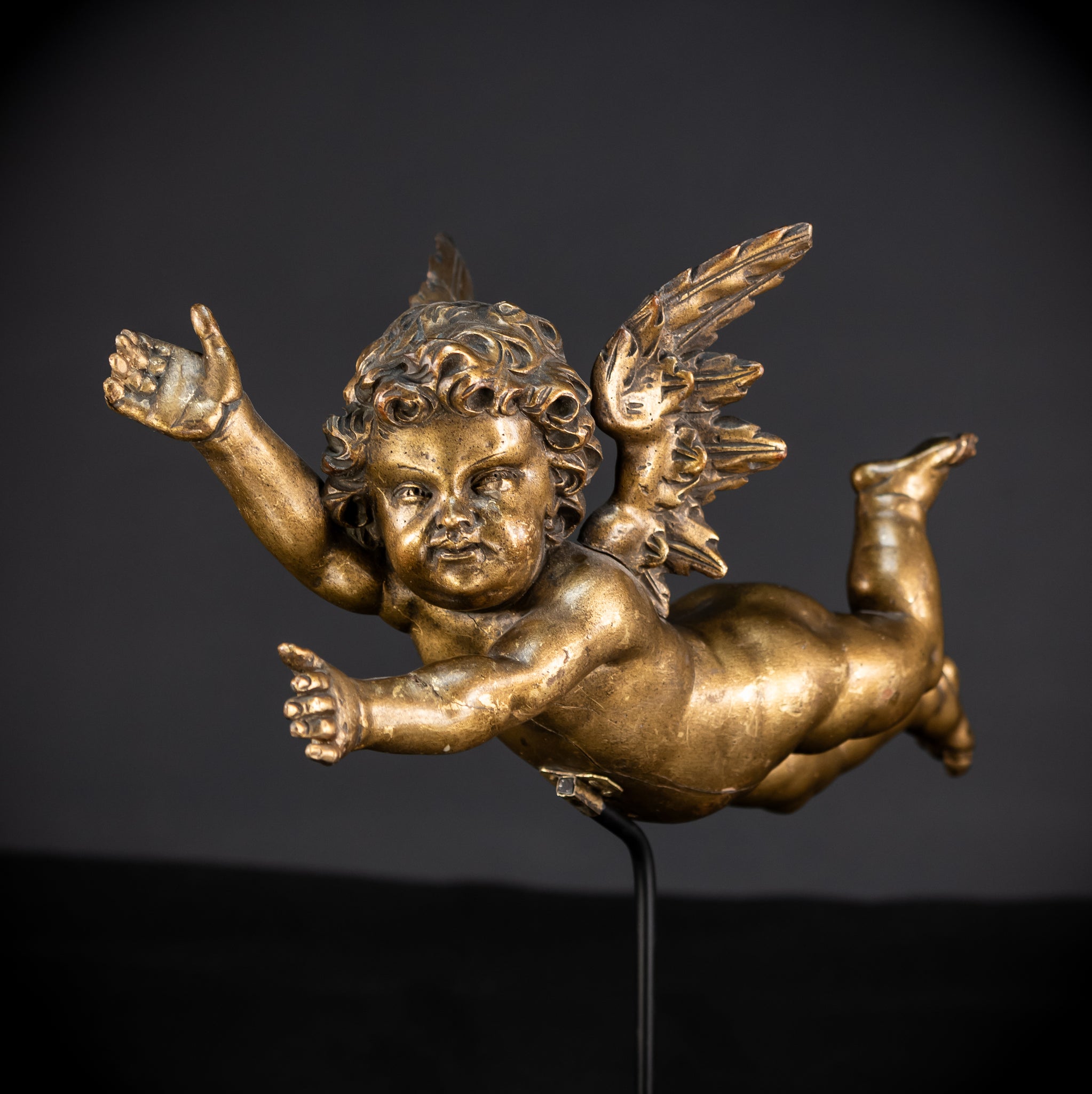 Set of Three Angel Statues | 1800s Antique | 18.9"