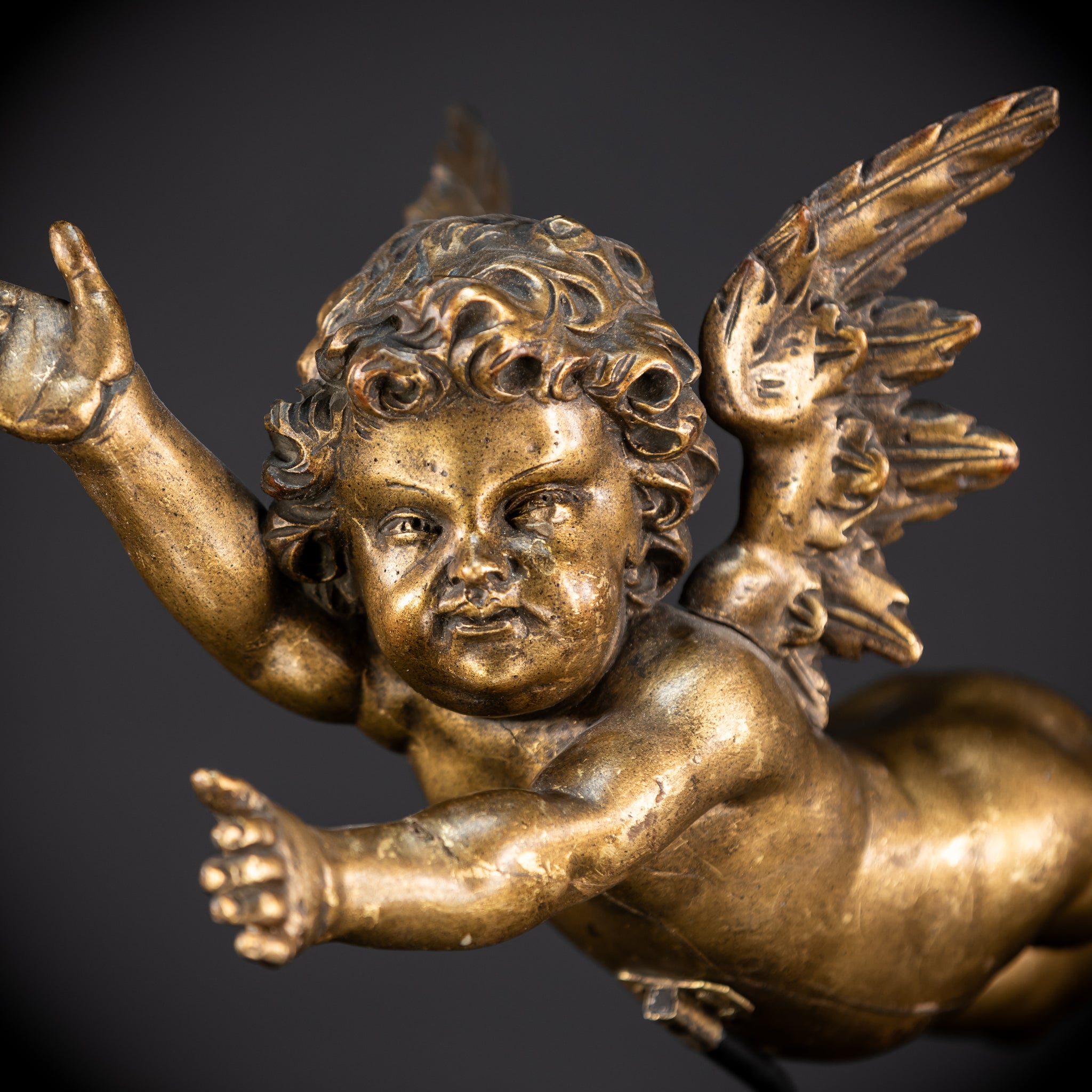 Set of Three Angel Statues | 1800s Antique | 18.9"