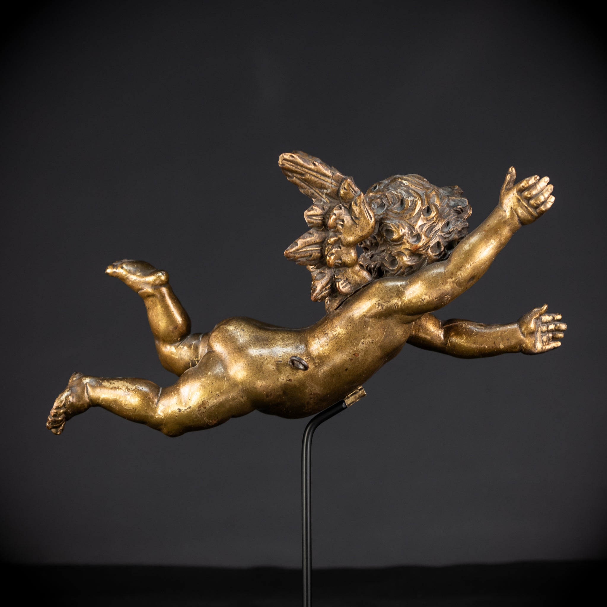 Set of Three Angel Statues | 1800s Antique | 18.9"