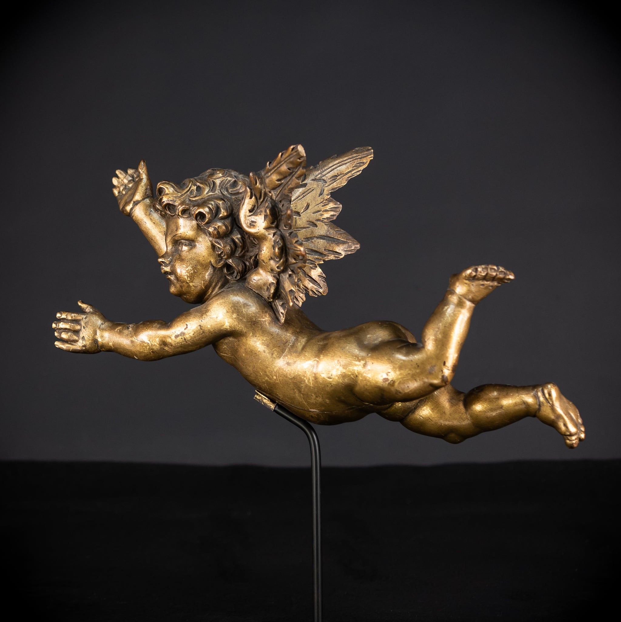 Set of Three Angel Statues | 1800s Antique | 18.9"