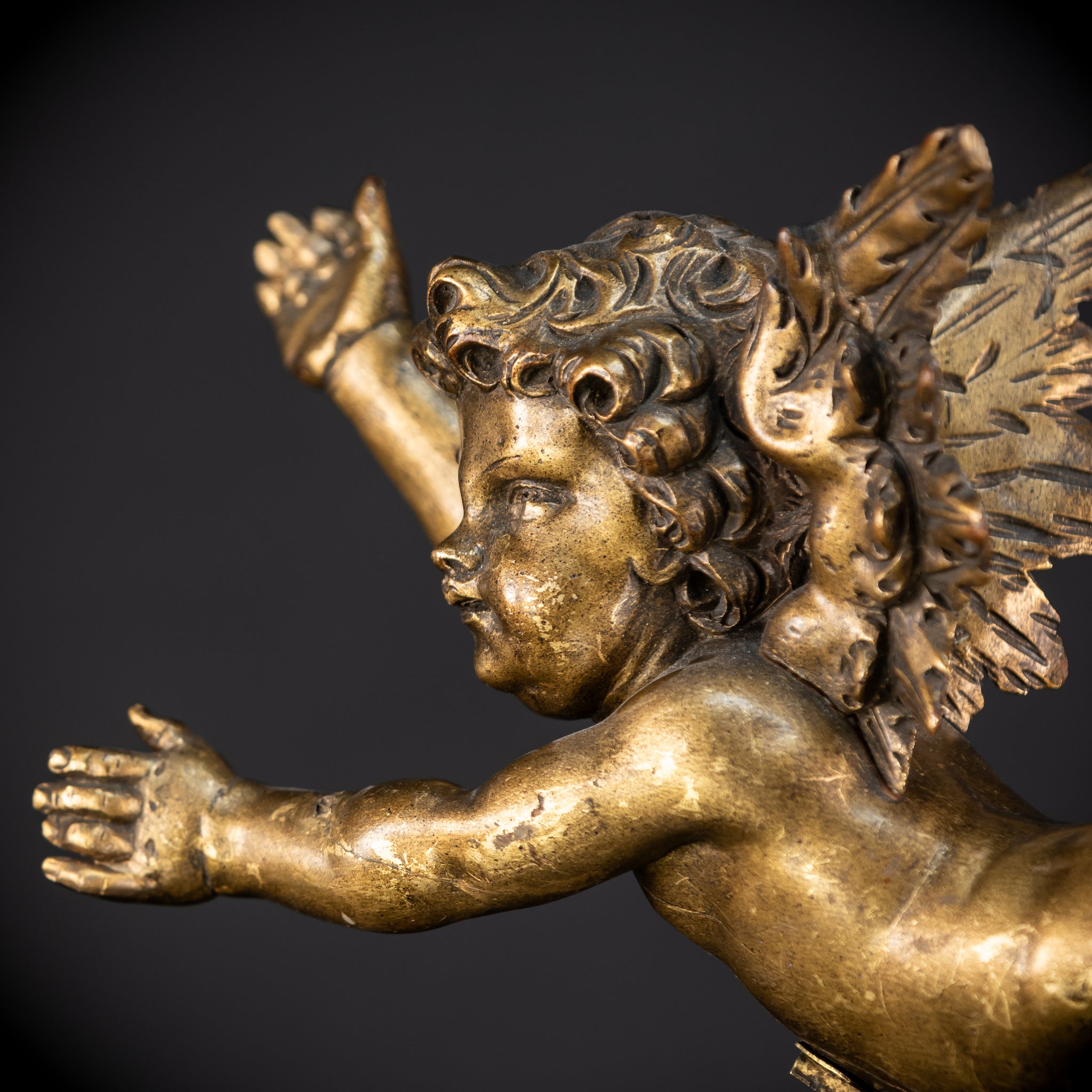 Set of Three Angel Statues | 1800s Antique | 18.9"
