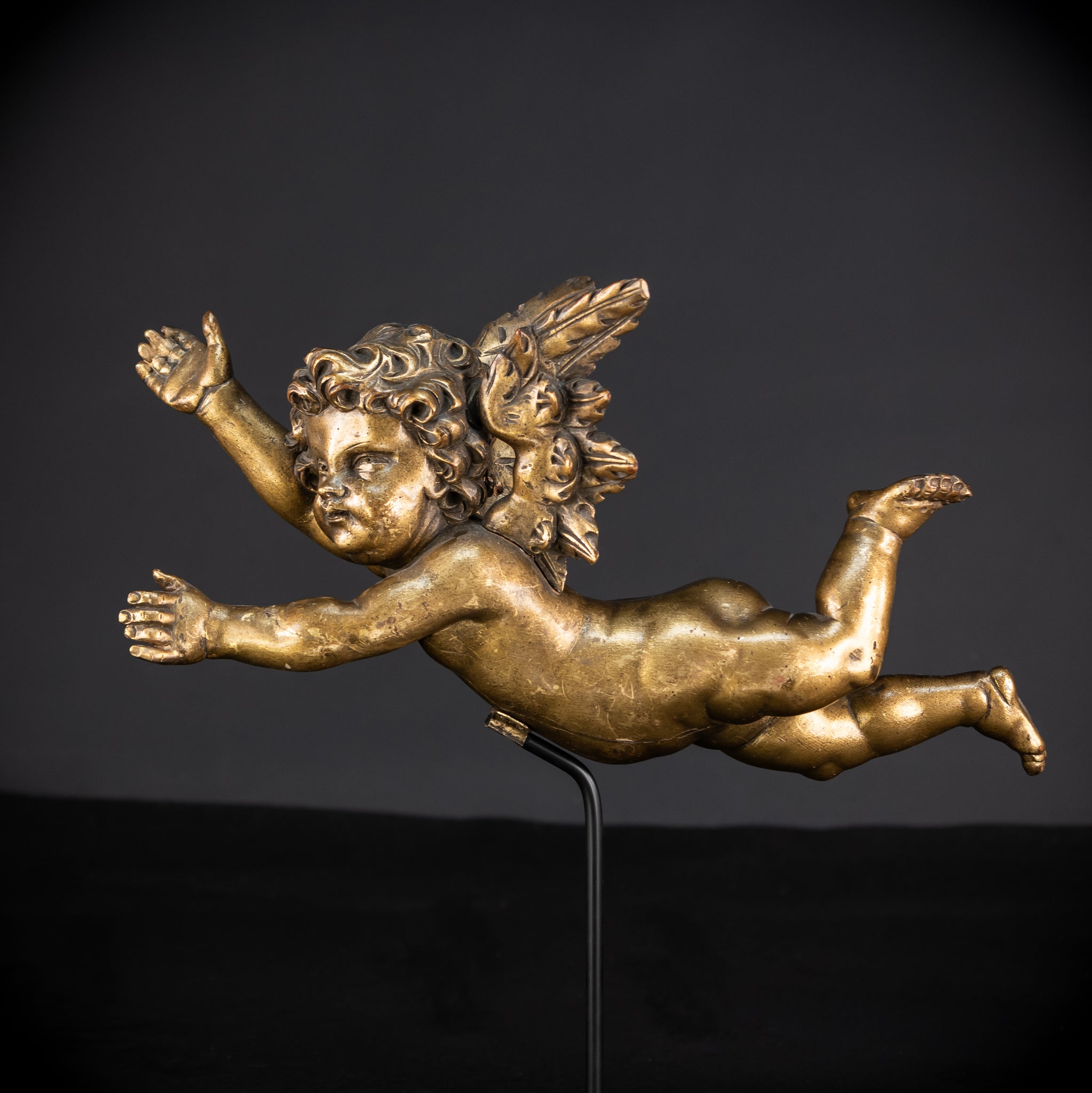 Set of Three Angel Statues | 1800s Antique | 18.9"