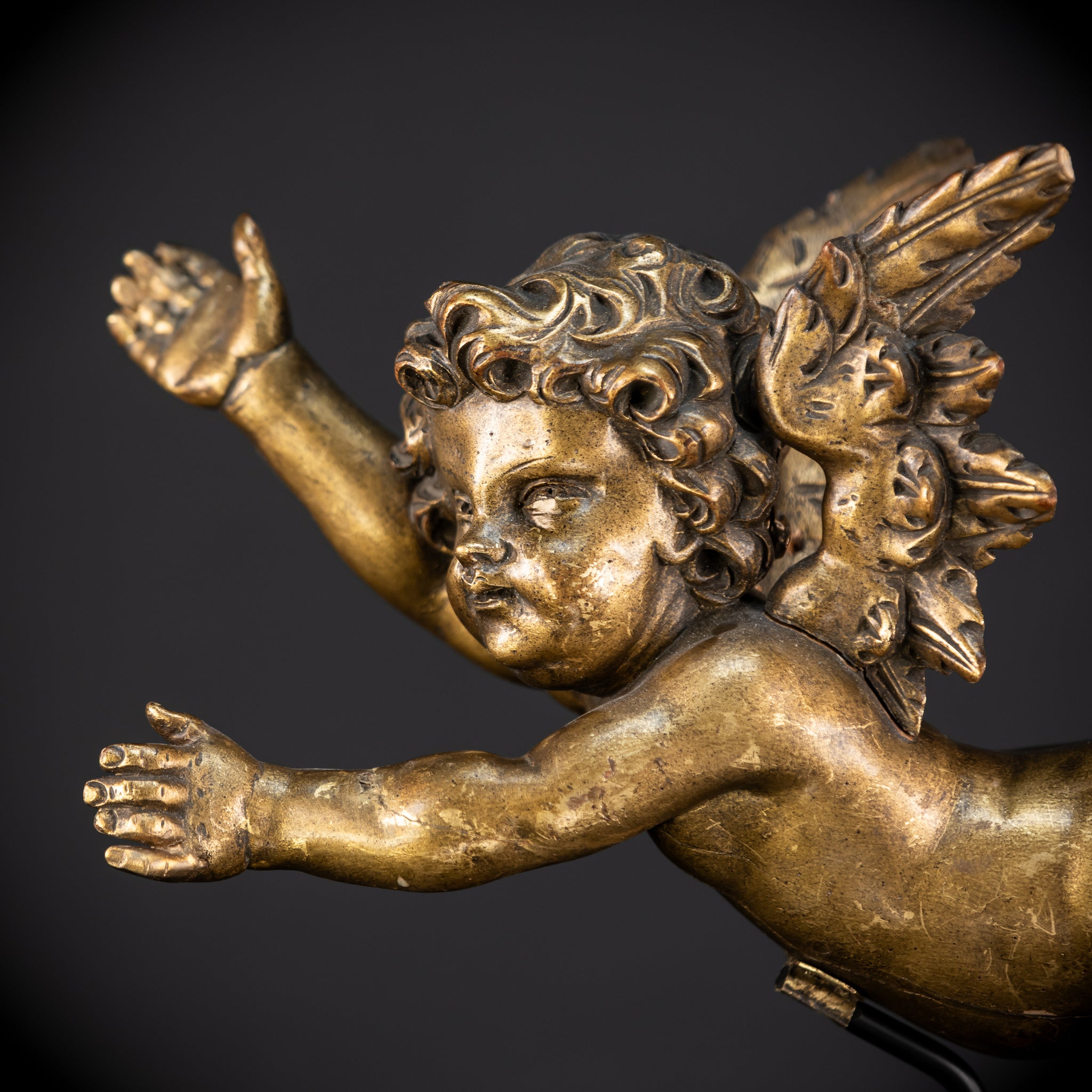Set of Three Angel Statues | 1800s Antique | 18.9"
