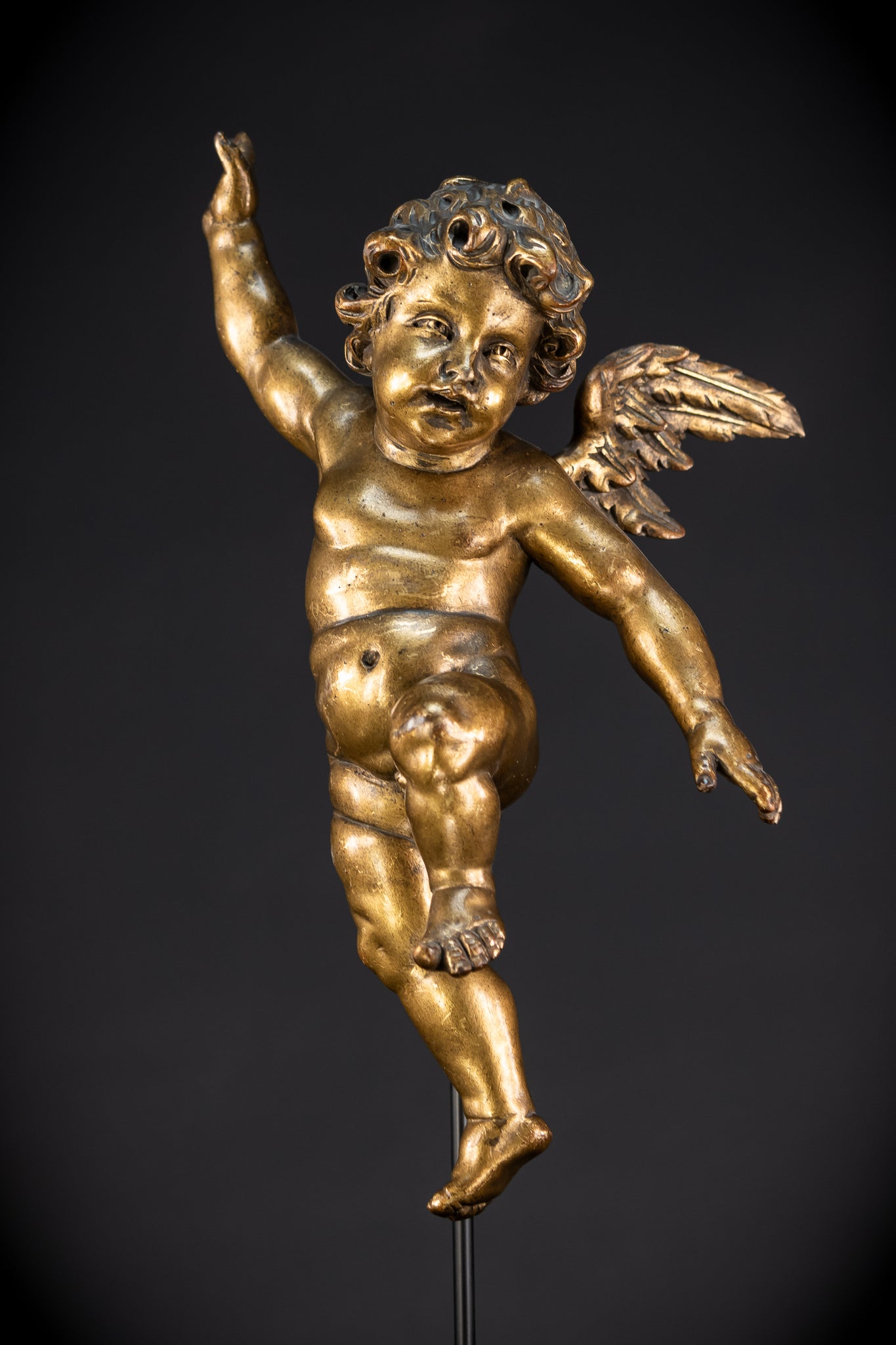 Set of Three Angel Statues | 1800s Antique | 18.9"