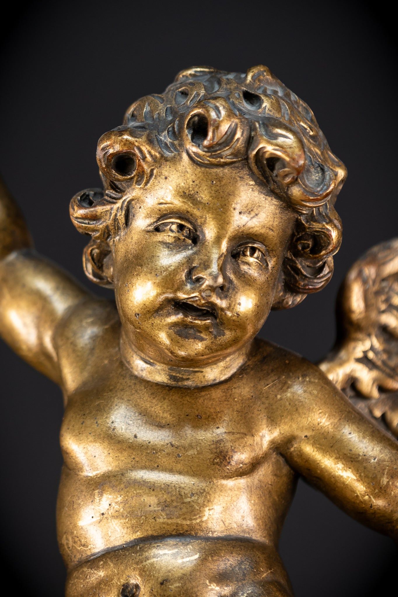 Set of Three Angel Statues | 1800s Antique | 18.9"