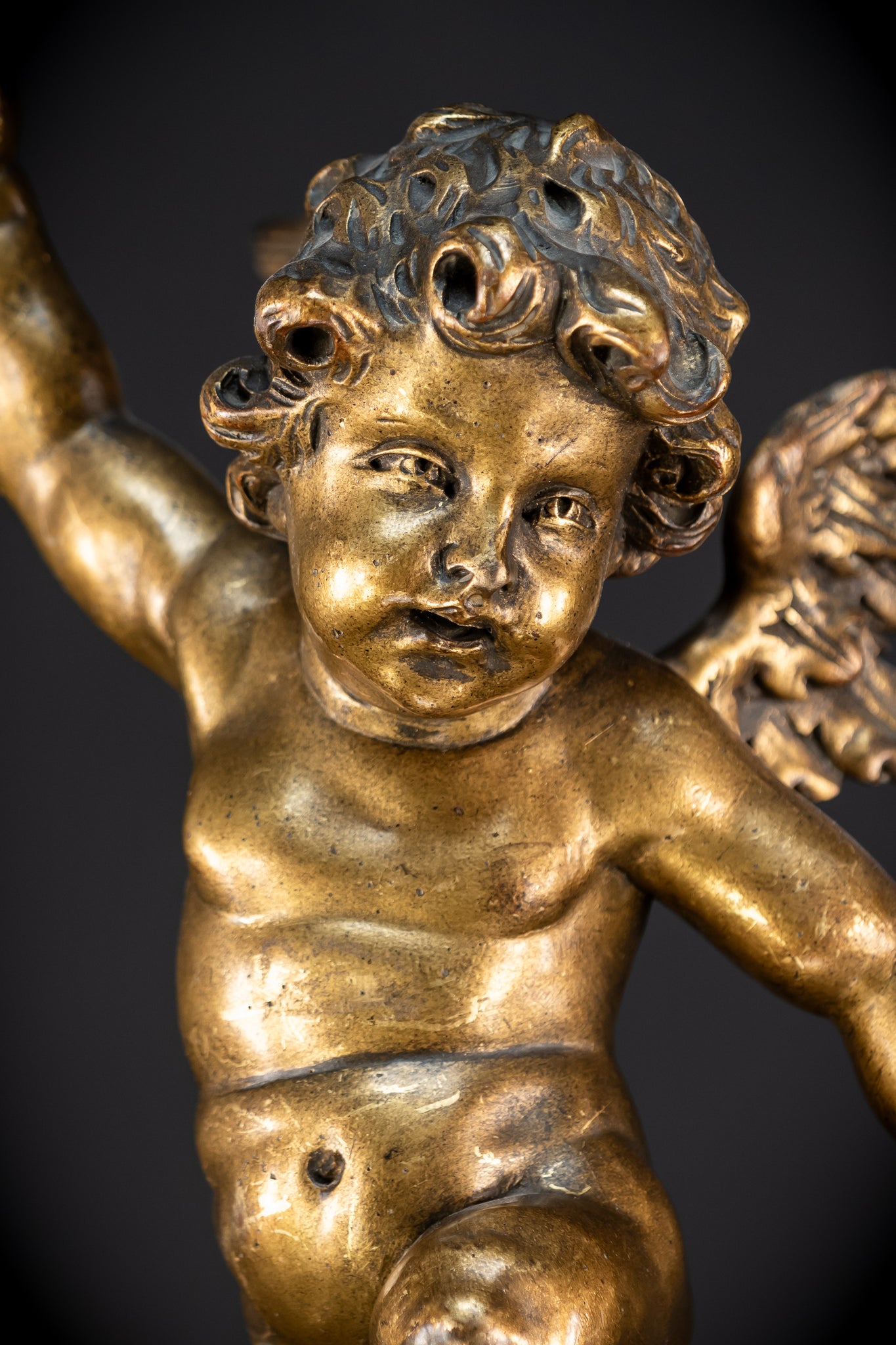 Set of Three Angel Statues | 1800s Antique | 18.9"