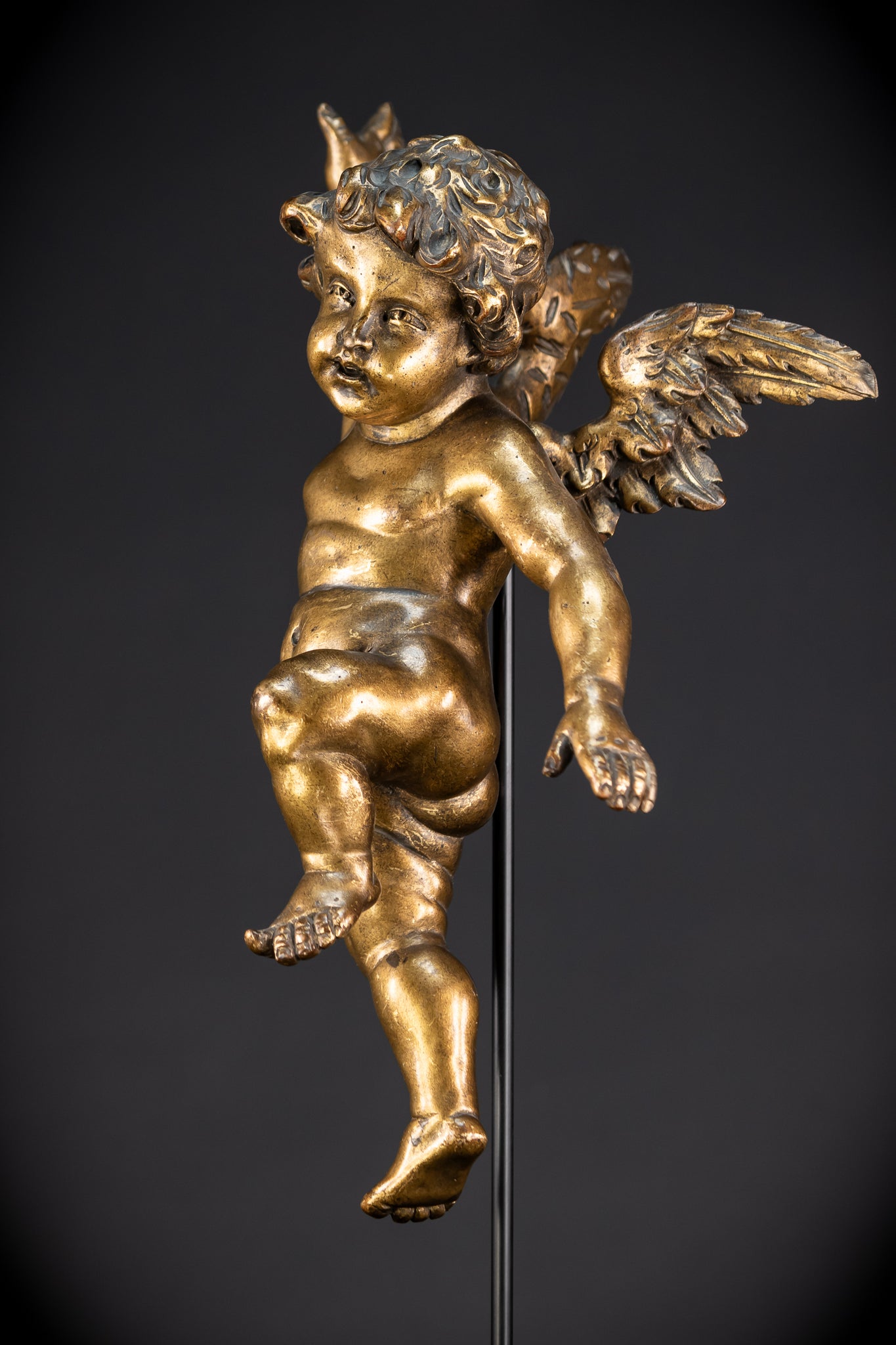 Set of Three Angel Statues | 1800s Antique | 18.9"