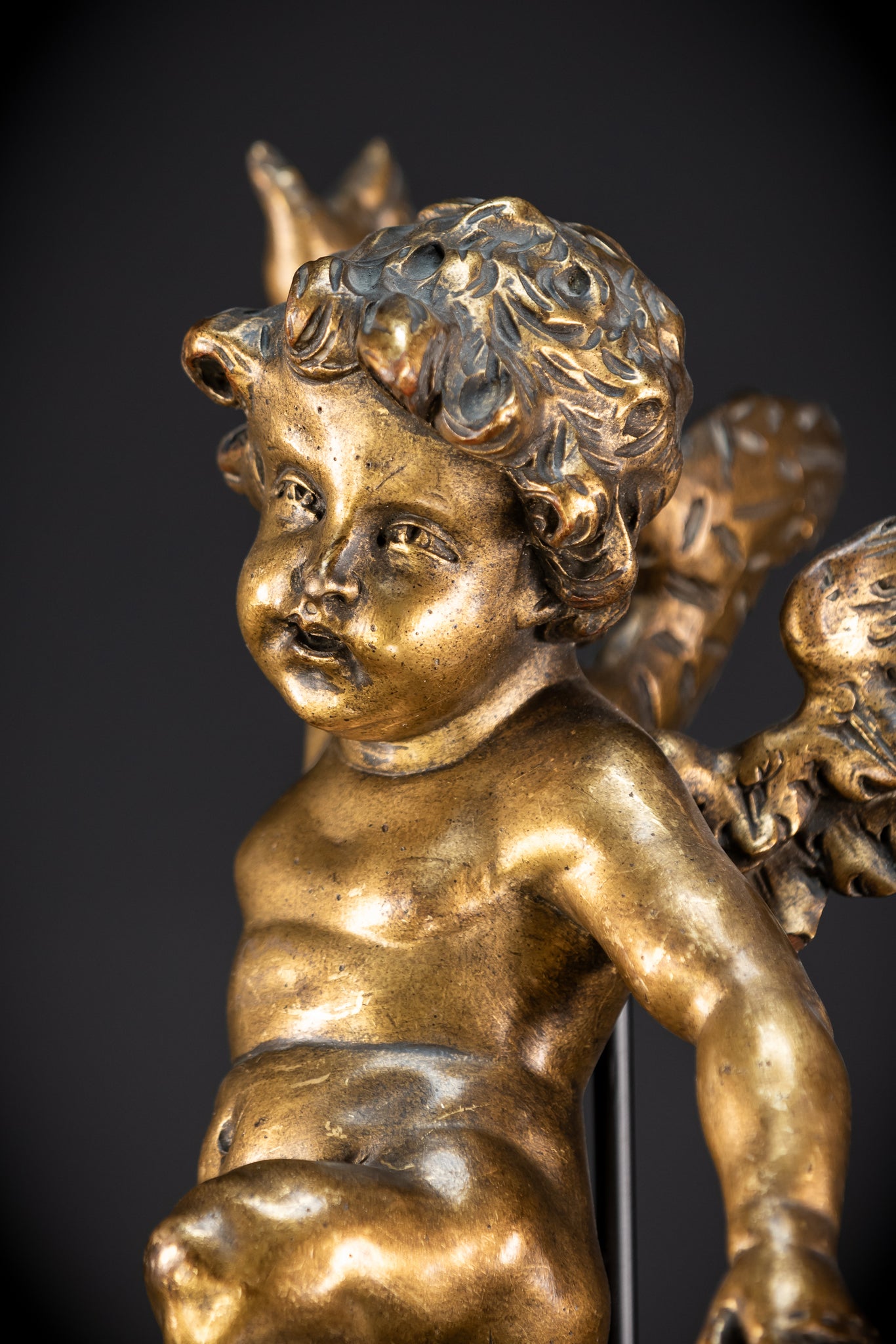 Set of Three Angel Statues | 1800s Antique | 18.9"