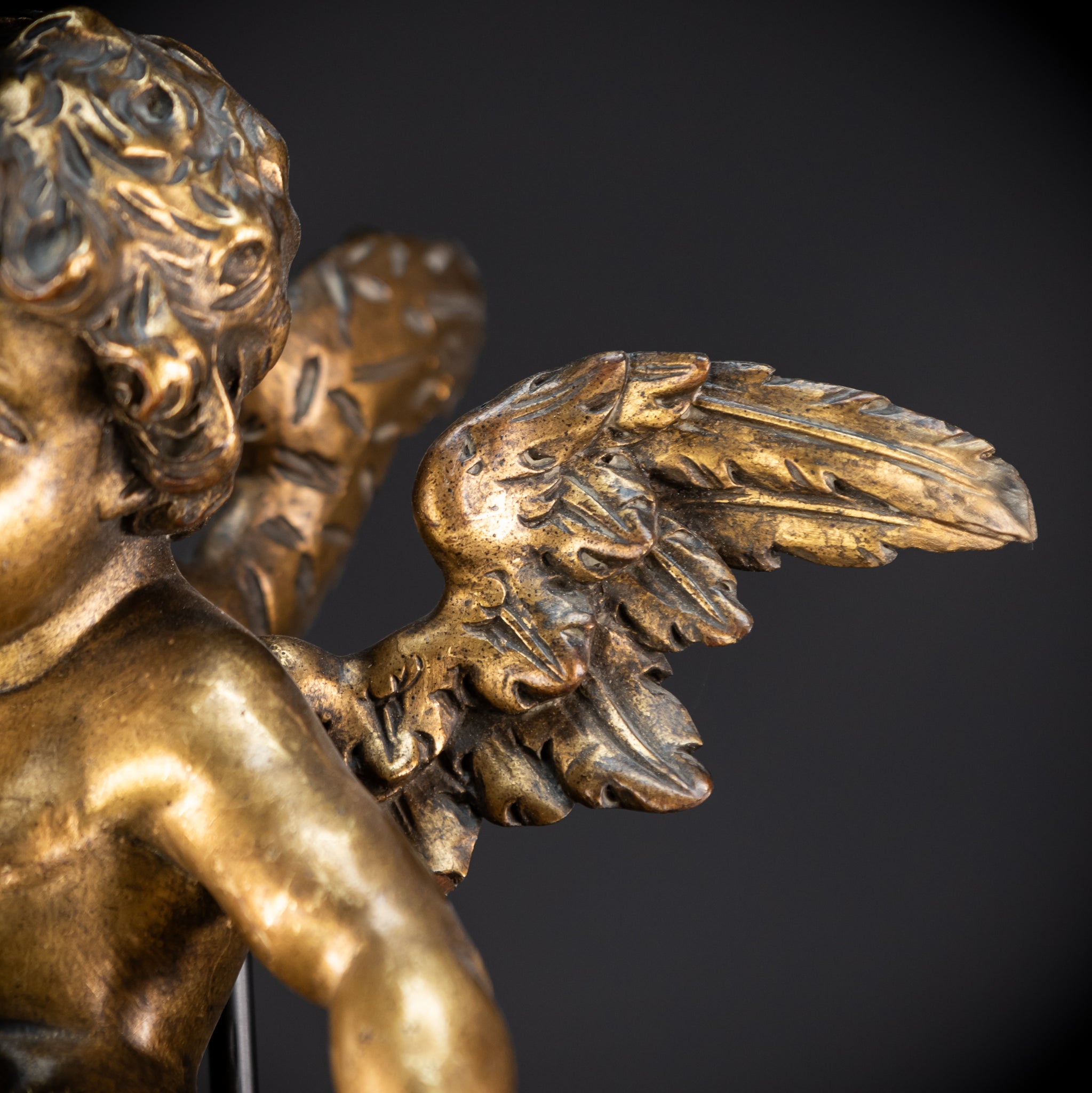 Set of Three Angel Statues | 1800s Antique | 18.9"