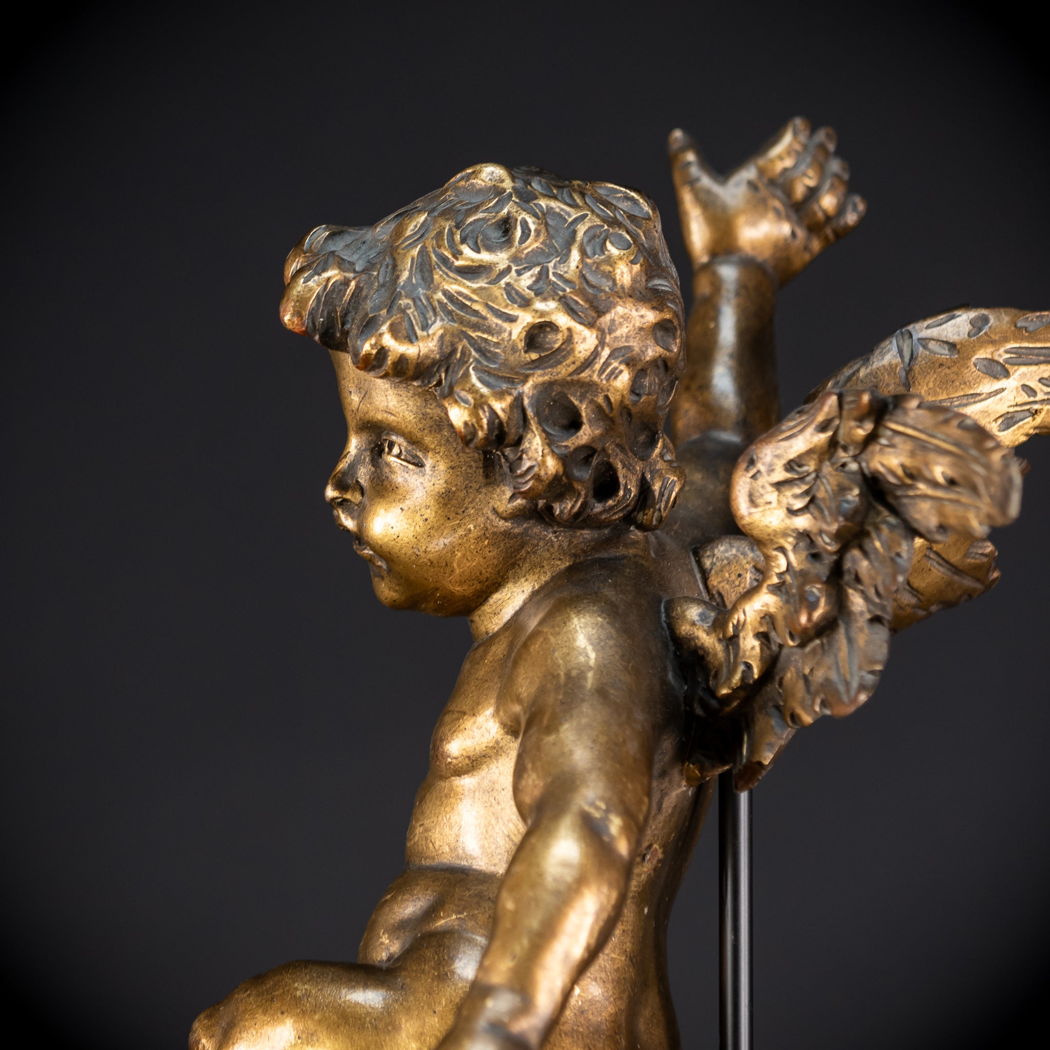 Set of Three Angel Statues | 1800s Antique | 18.9"
