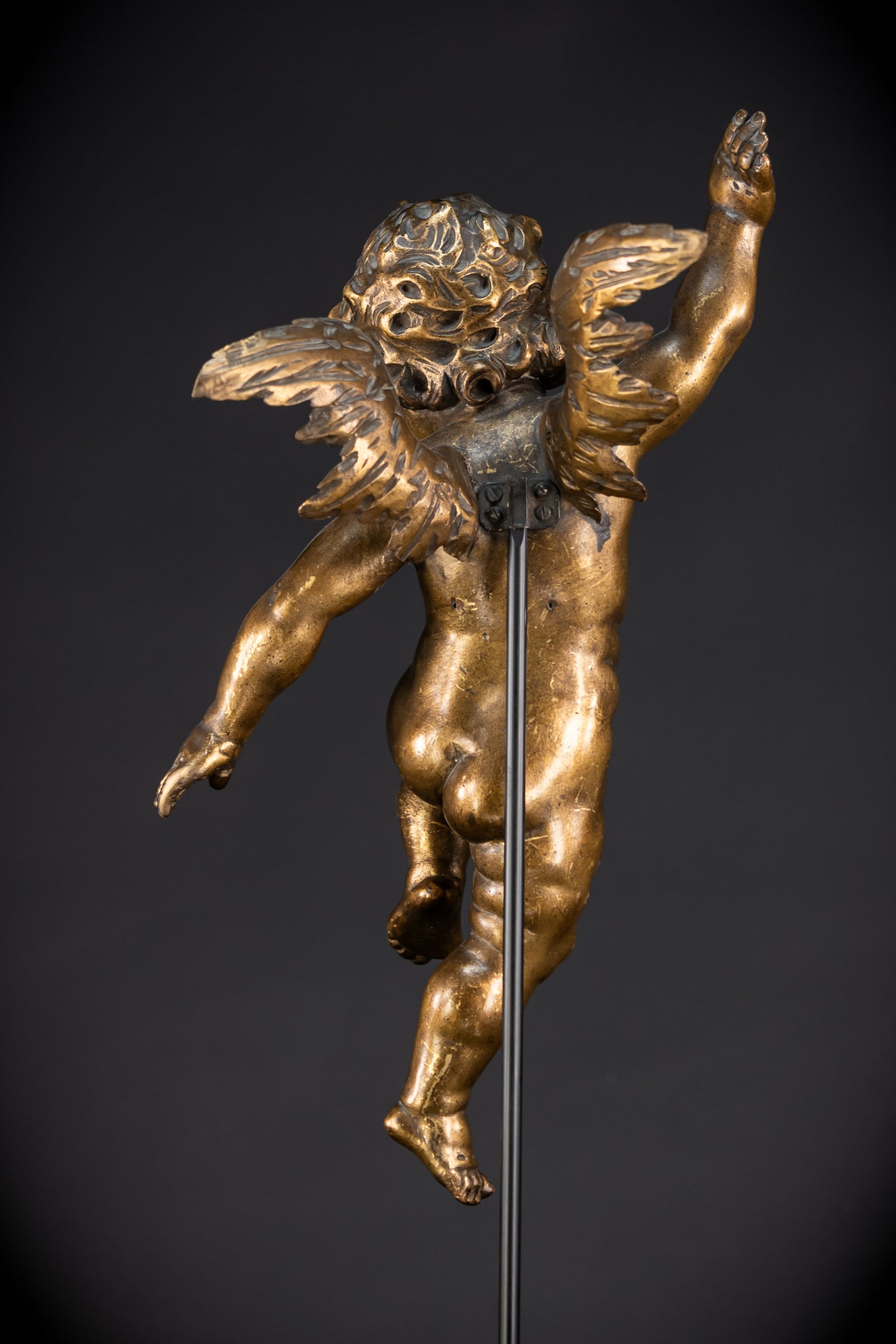 Set of Three Angel Statues | 1800s Antique | 18.9"