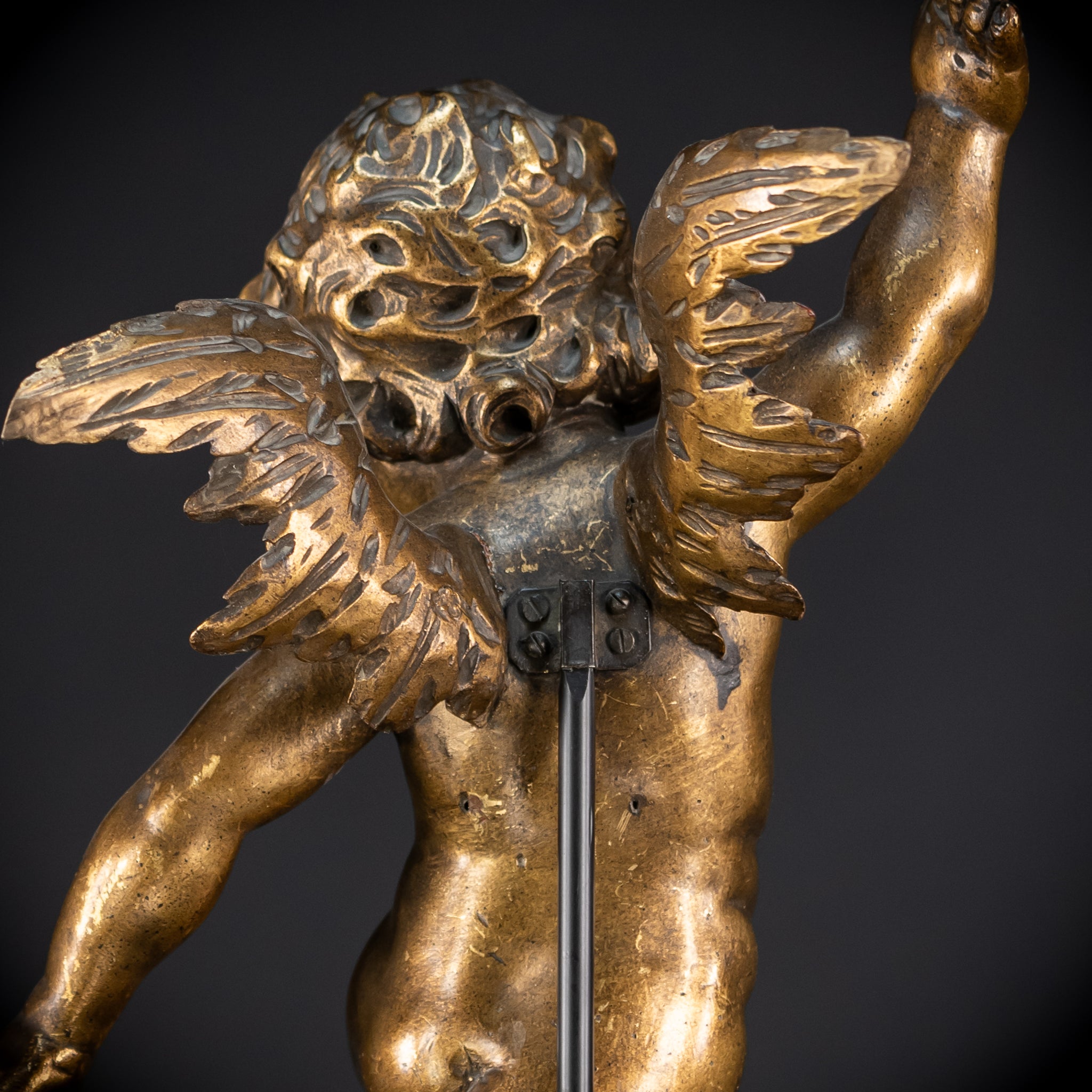 Set of Three Angel Statues | 1800s Antique | 18.9"