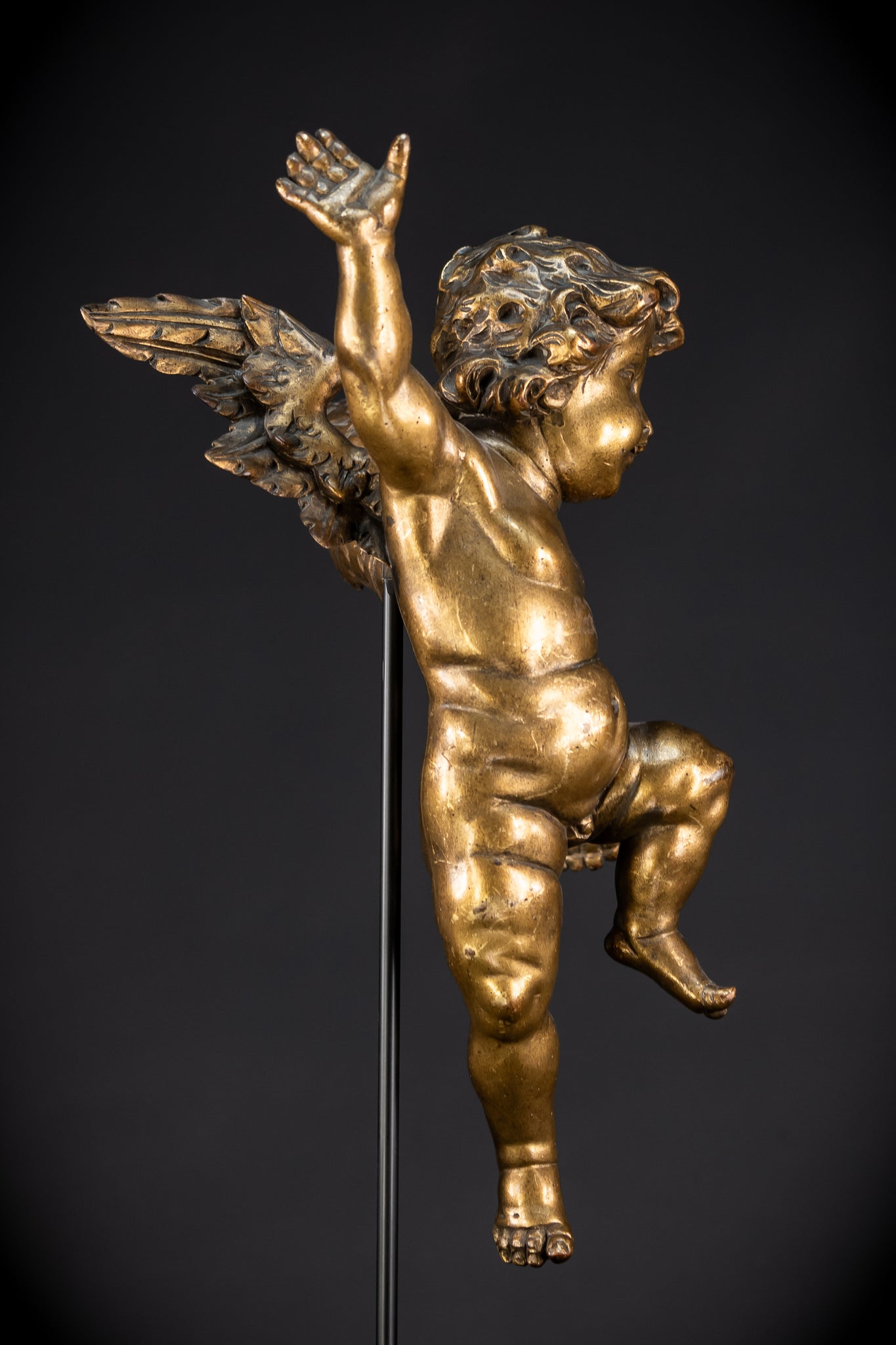 Set of Three Angel Statues | 1800s Antique | 18.9"