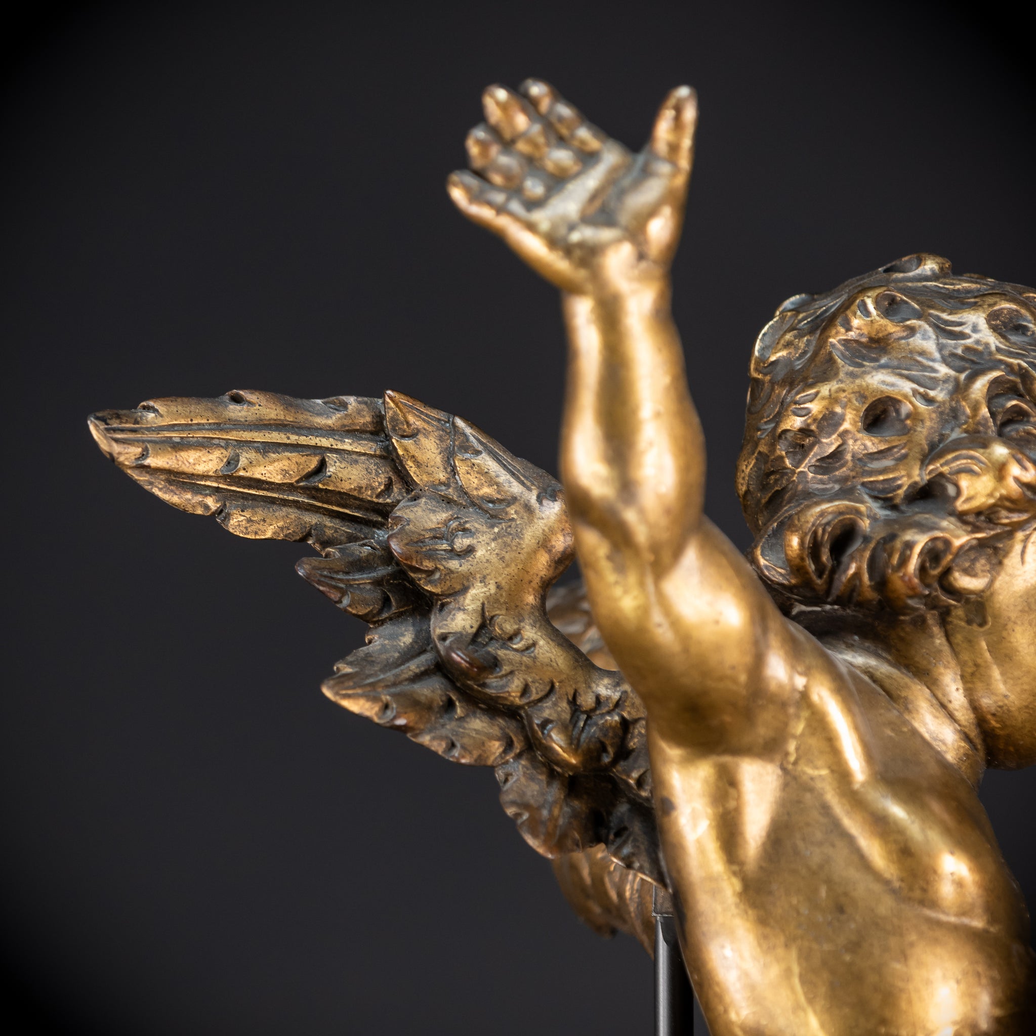 Set of Three Angel Statues | 1800s Antique | 18.9"
