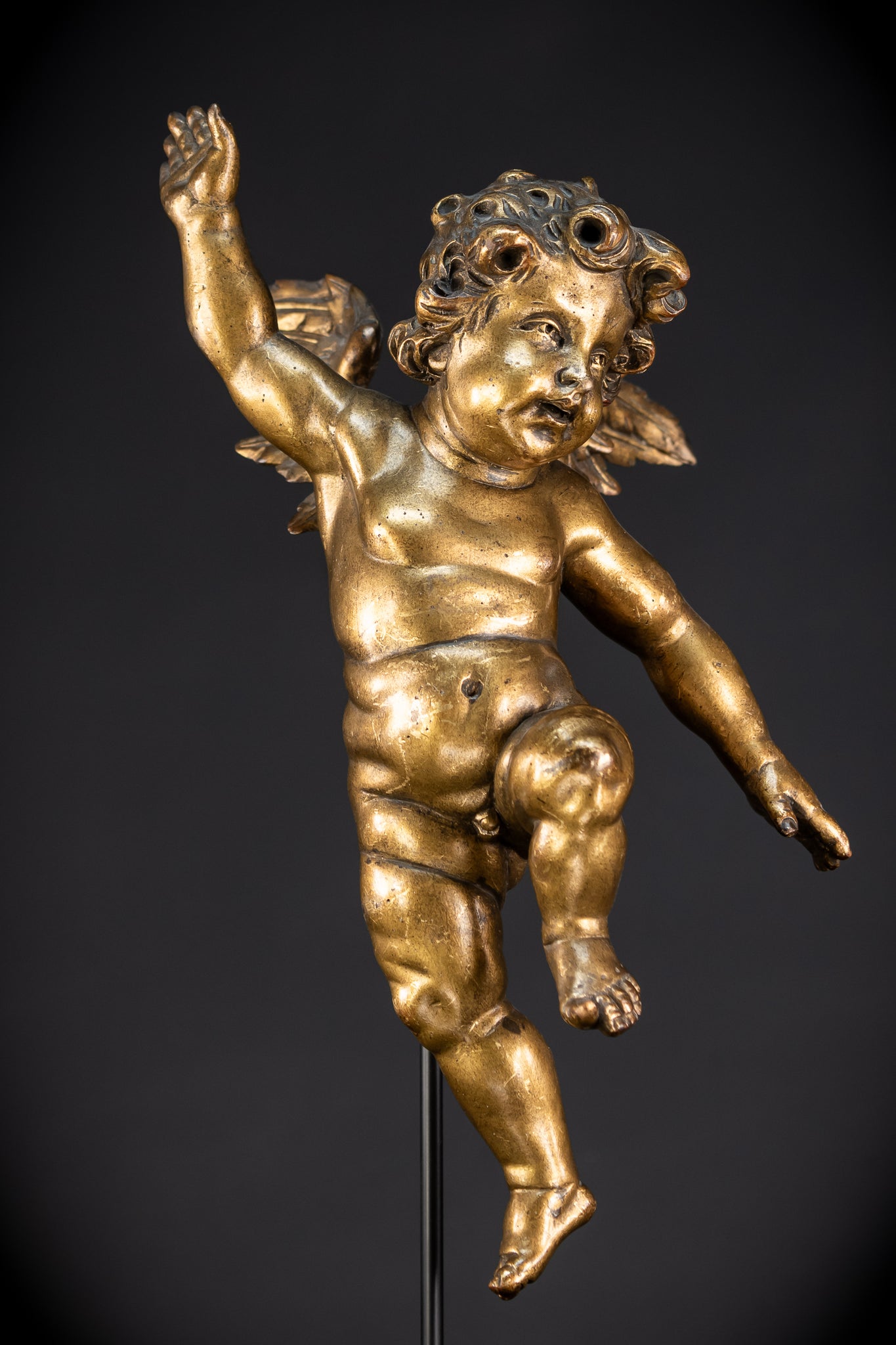 Set of Three Angel Statues | 1800s Antique | 18.9"