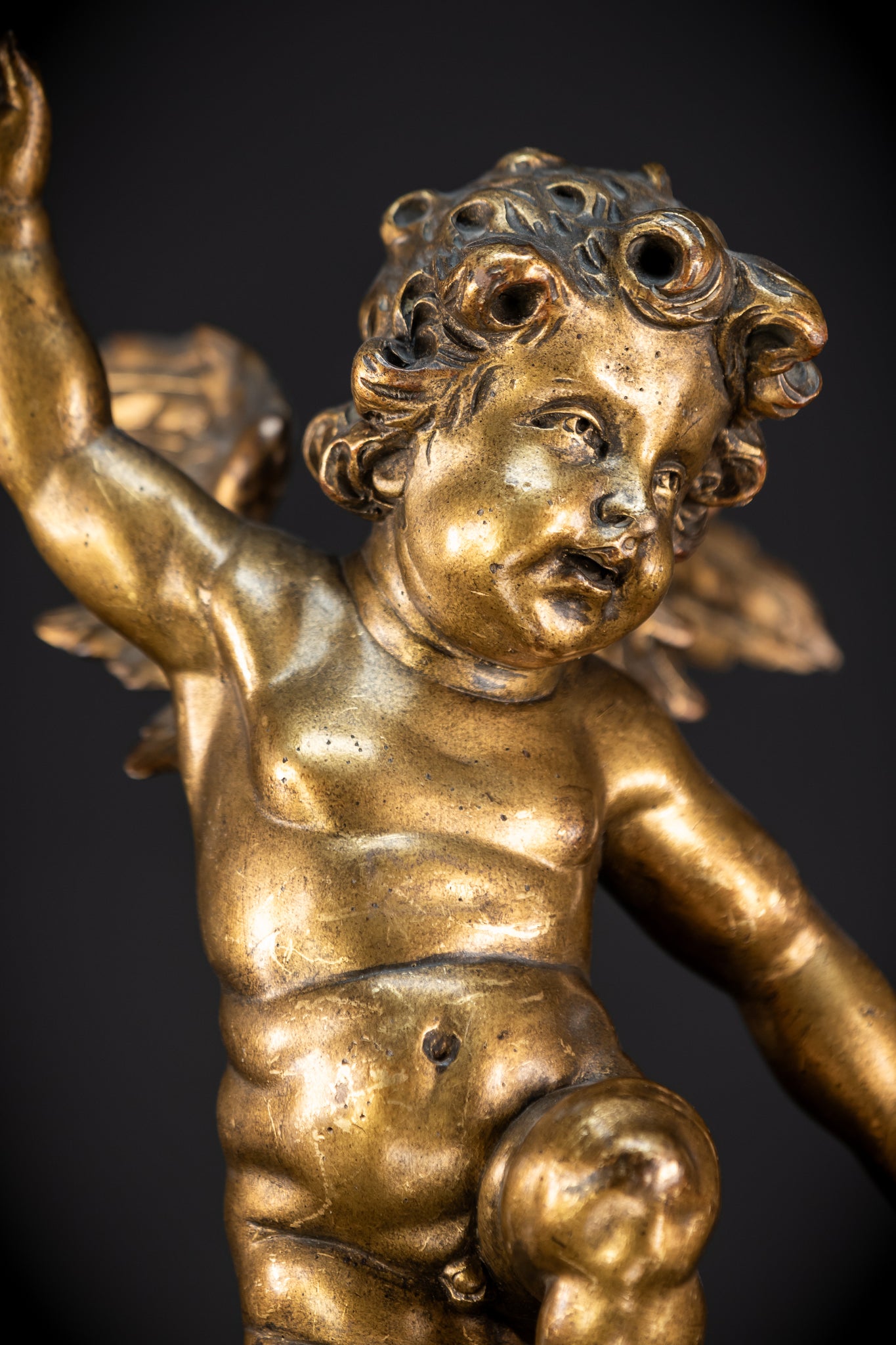 Set of Three Angel Statues | 1800s Antique | 18.9"