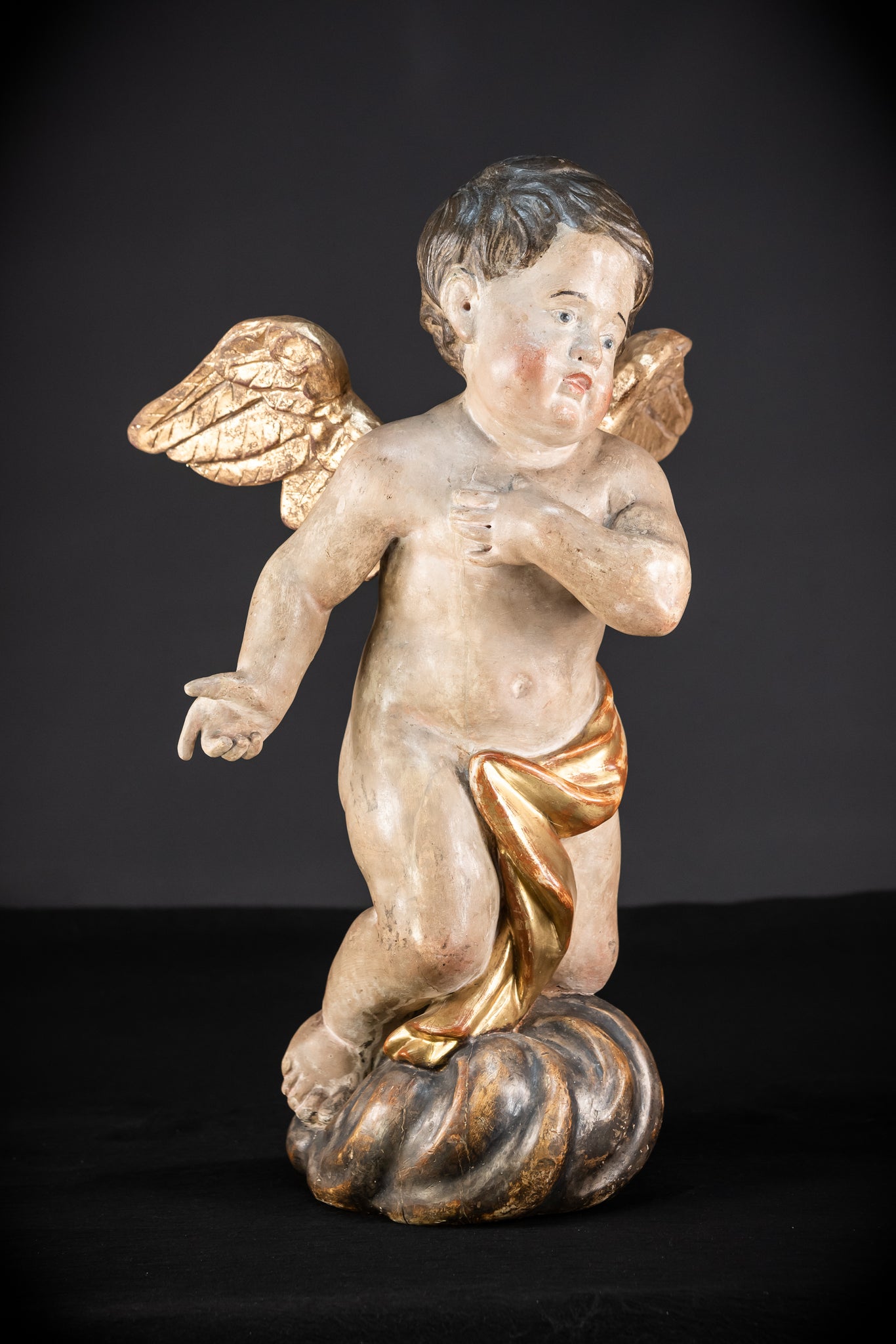 Pair of Angel Statues | 1700s Antique | 22" / 56 cm