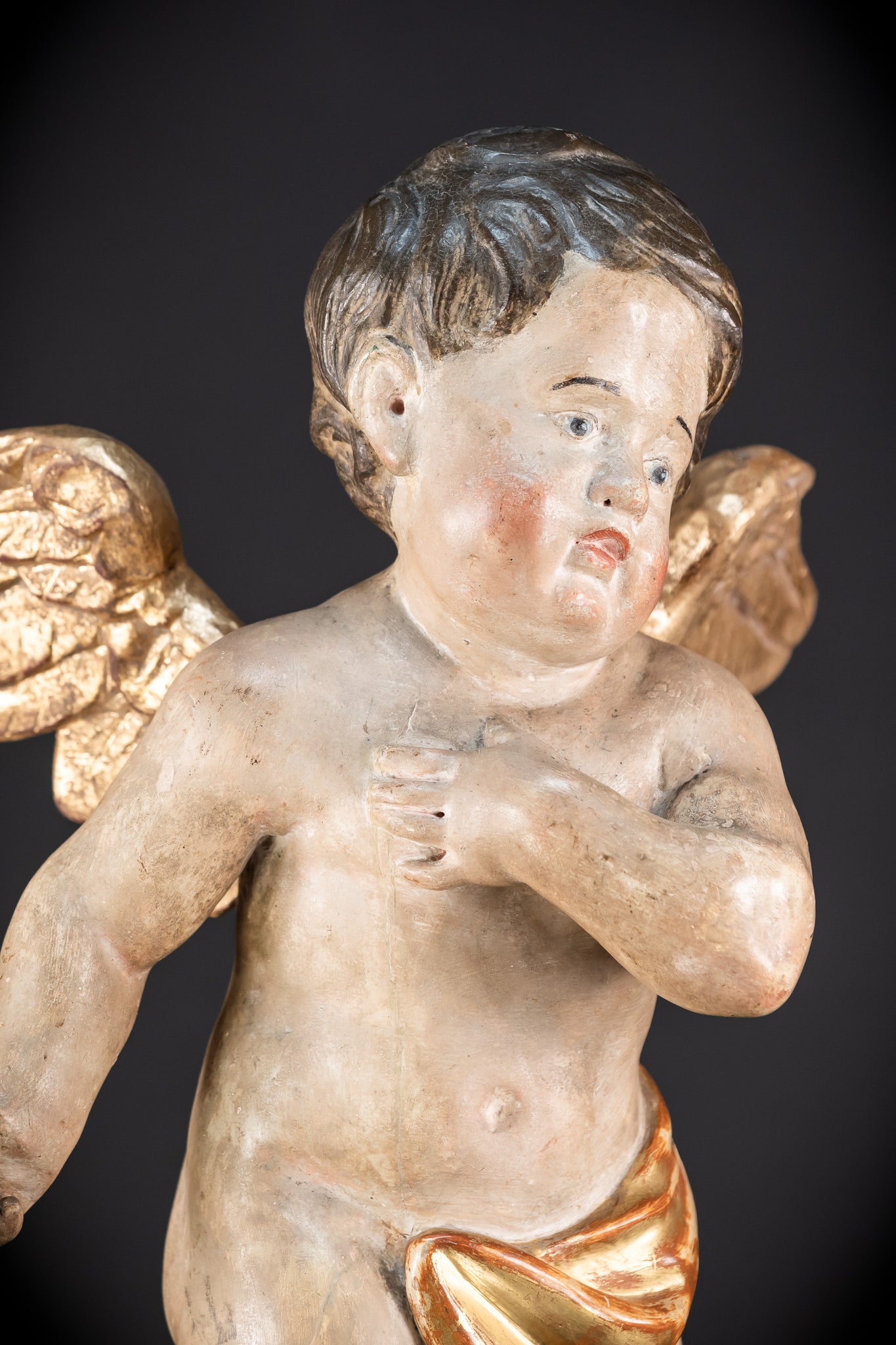 Pair of Angel Statues | 1700s Antique | 22" / 56 cm