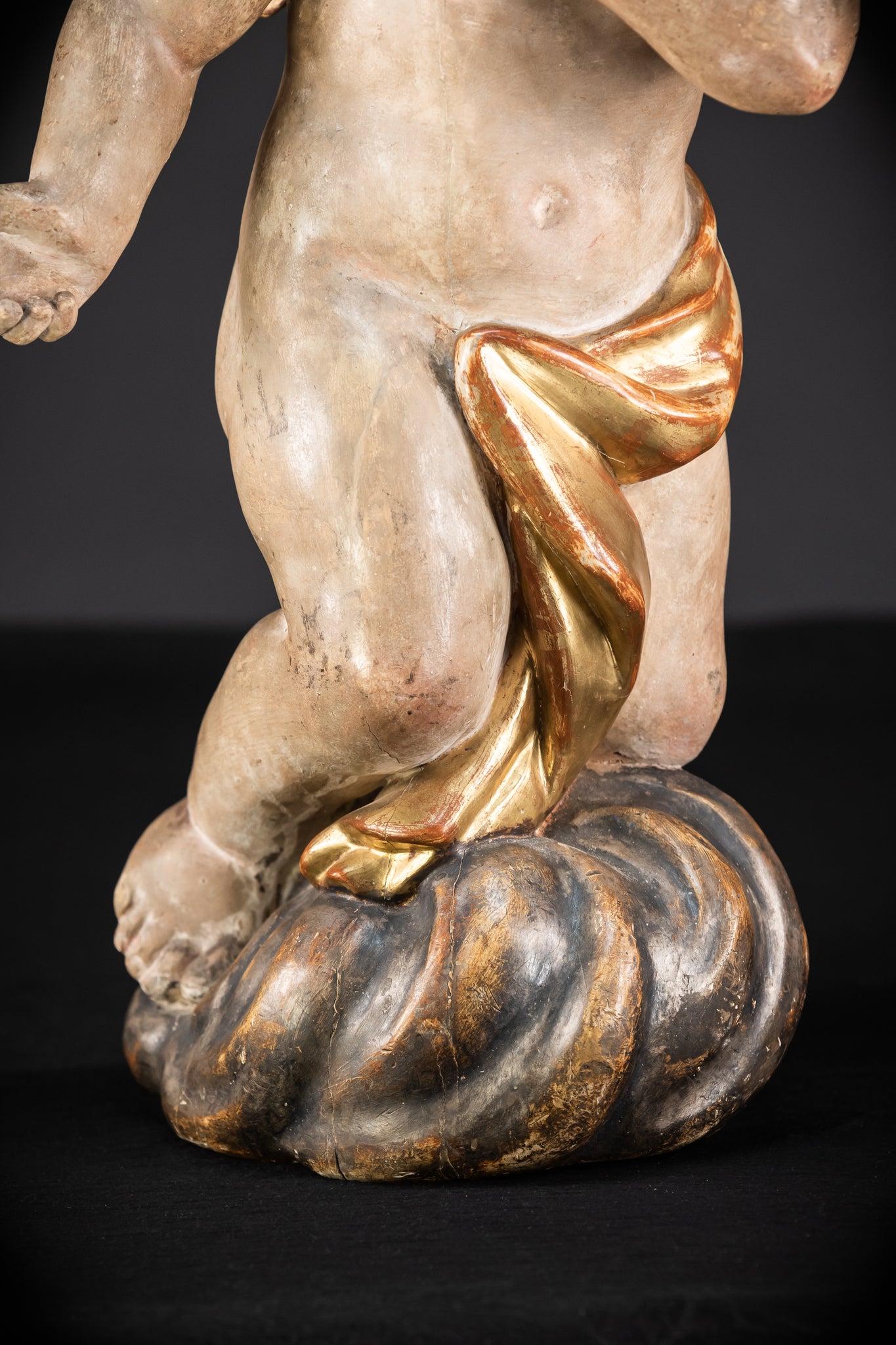 Pair of Angel Statues | 1700s Antique | 22" / 56 cm