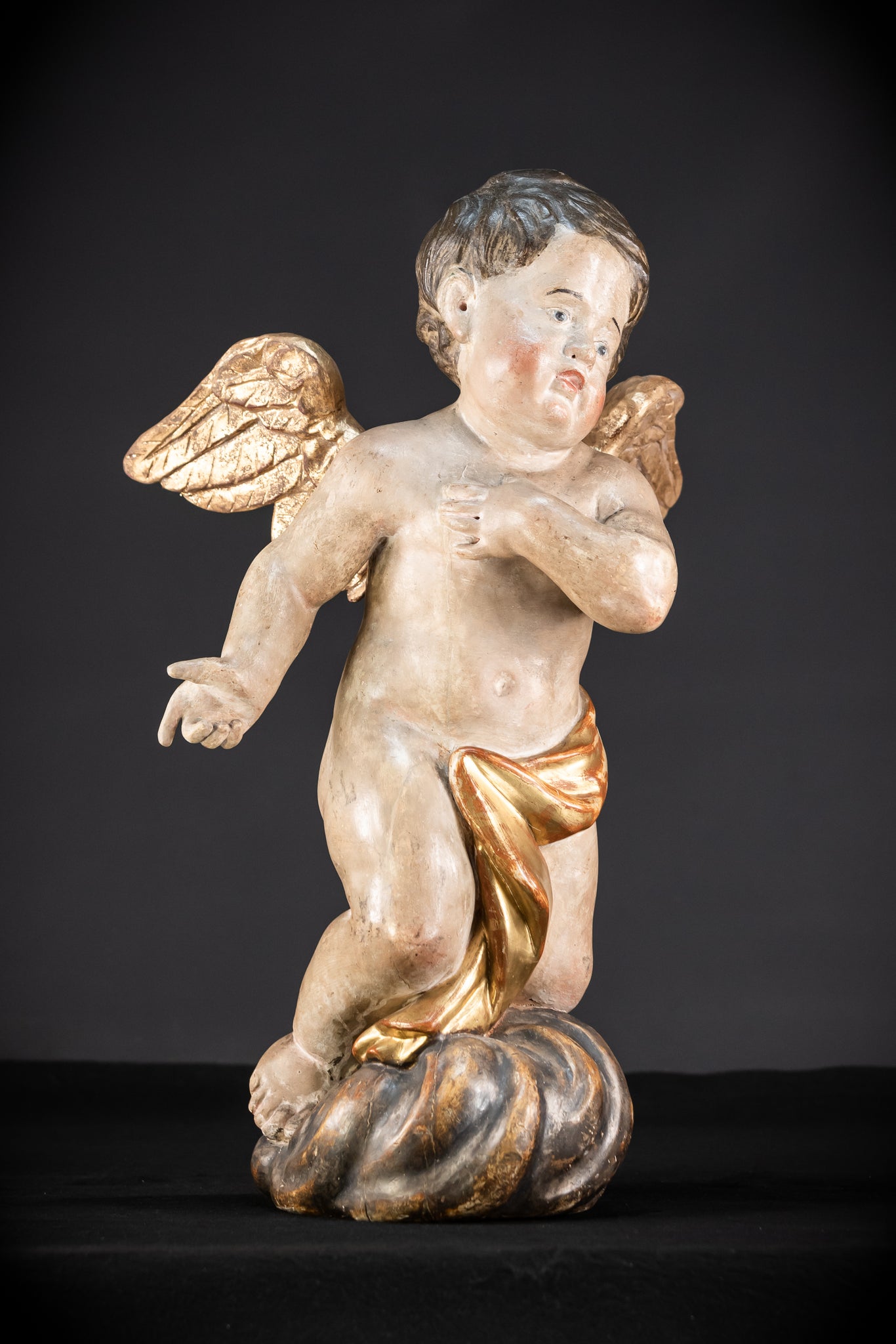 Pair of Angel Statues | 1700s Antique | 22" / 56 cm