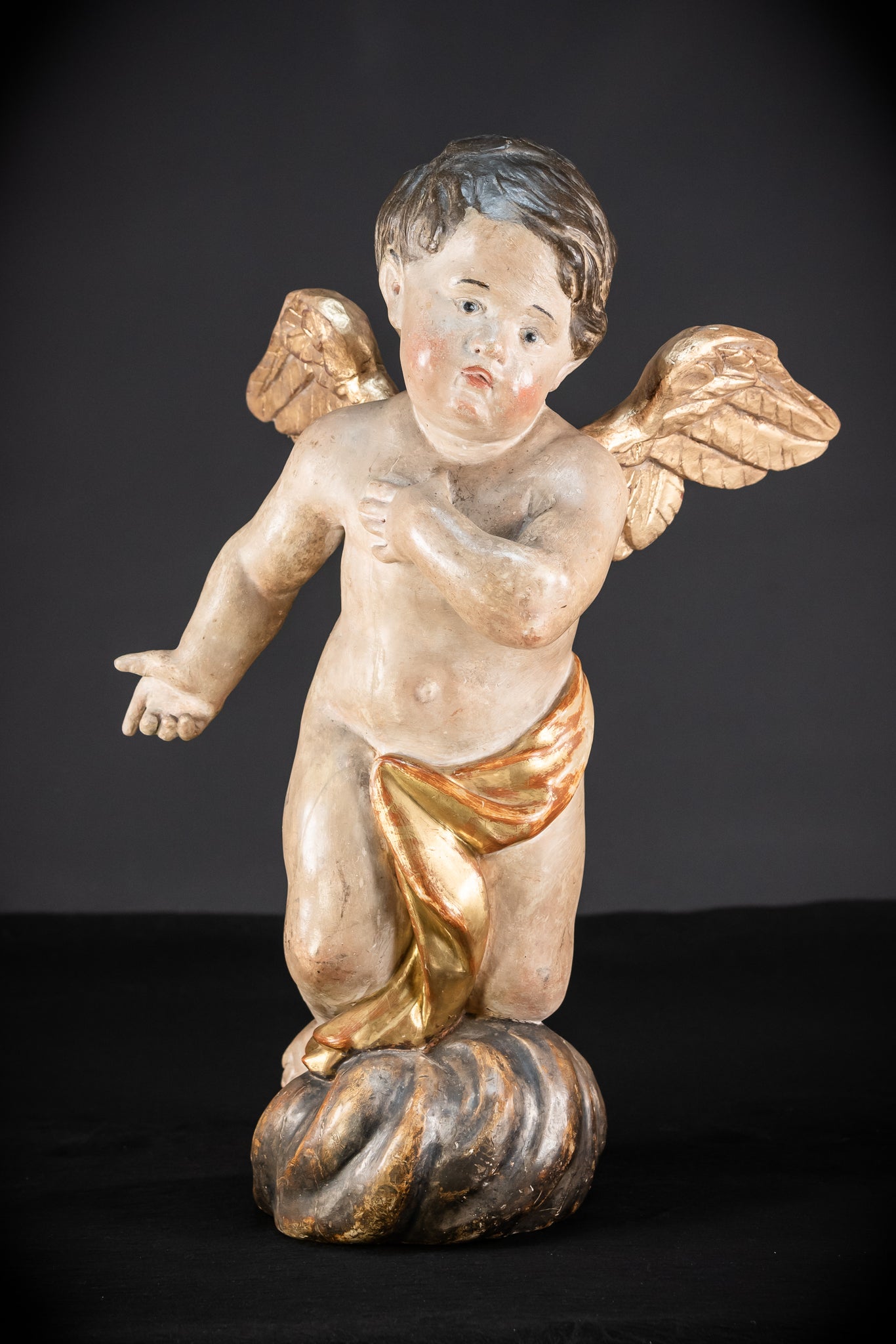 Pair of Angel Statues | 1700s Antique | 22" / 56 cm