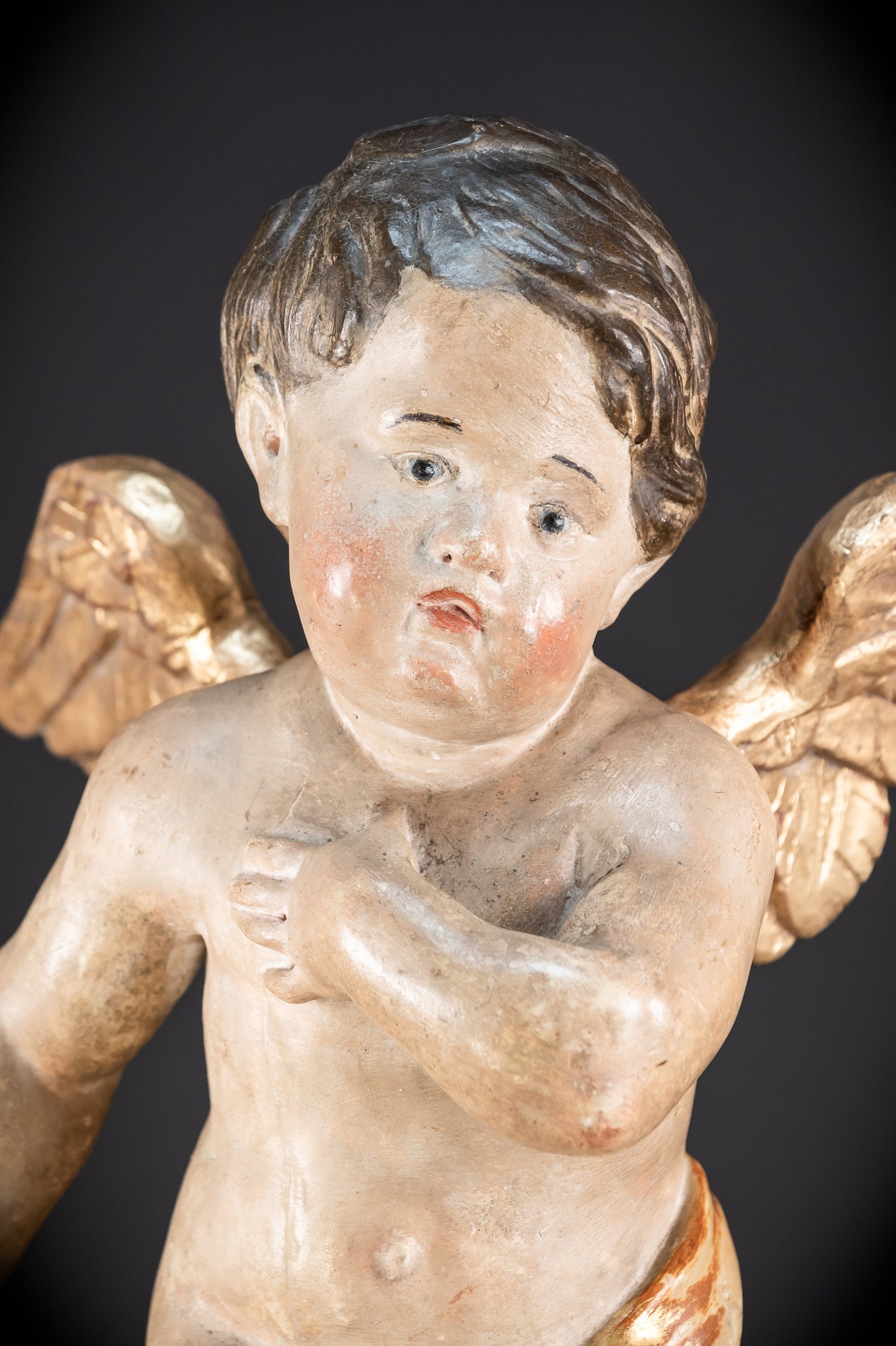 Pair of Angel Statues | 1700s Antique | 22" / 56 cm