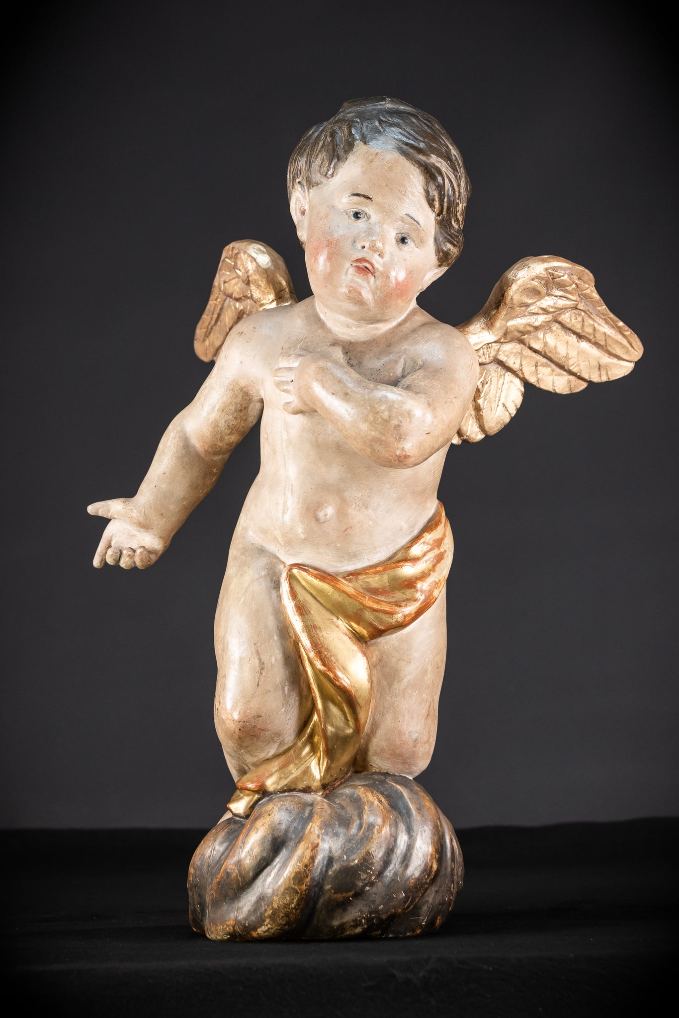 Pair of Angel Statues | 1700s Antique | 22" / 56 cm