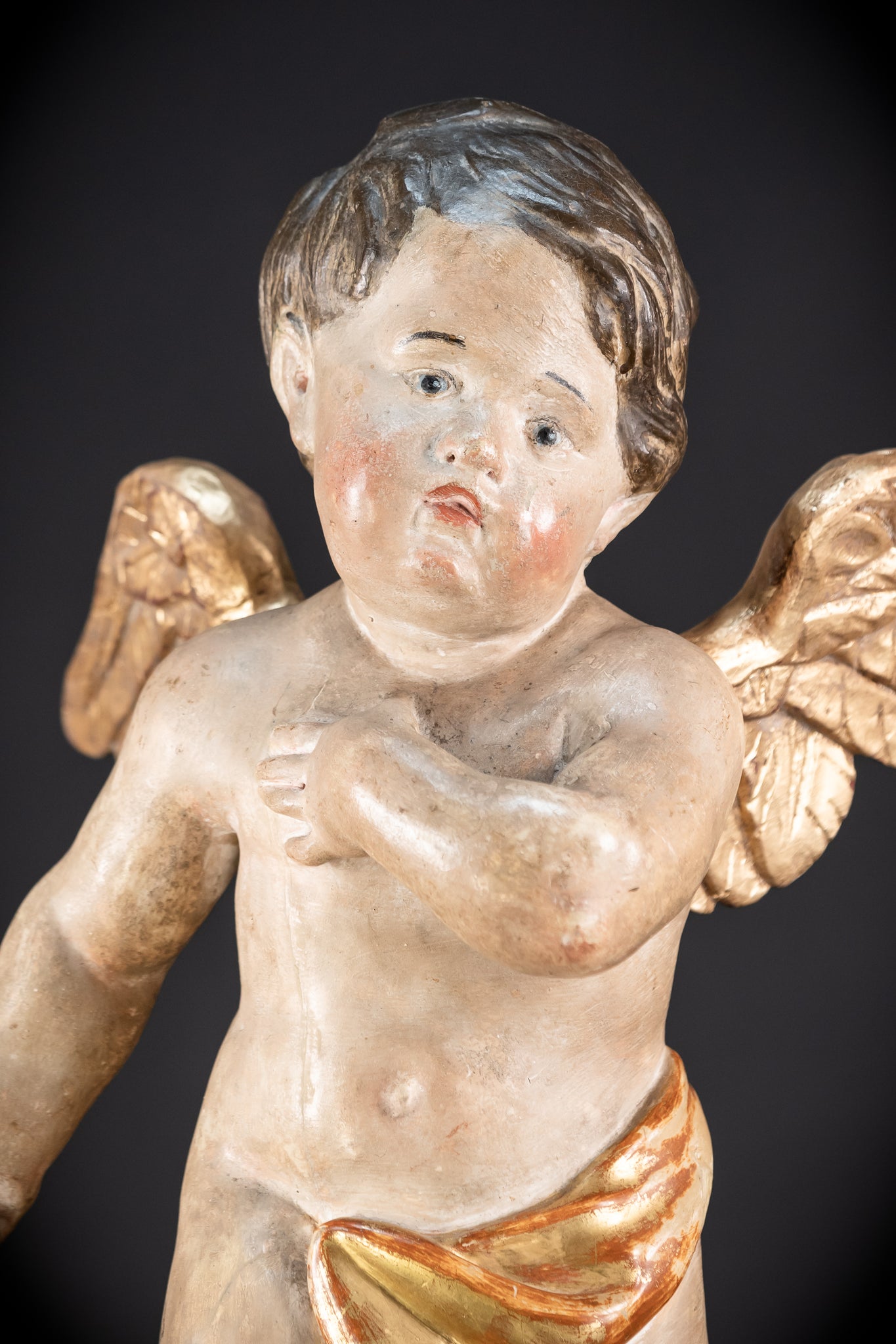 Pair of Angel Statues | 1700s Antique | 22" / 56 cm