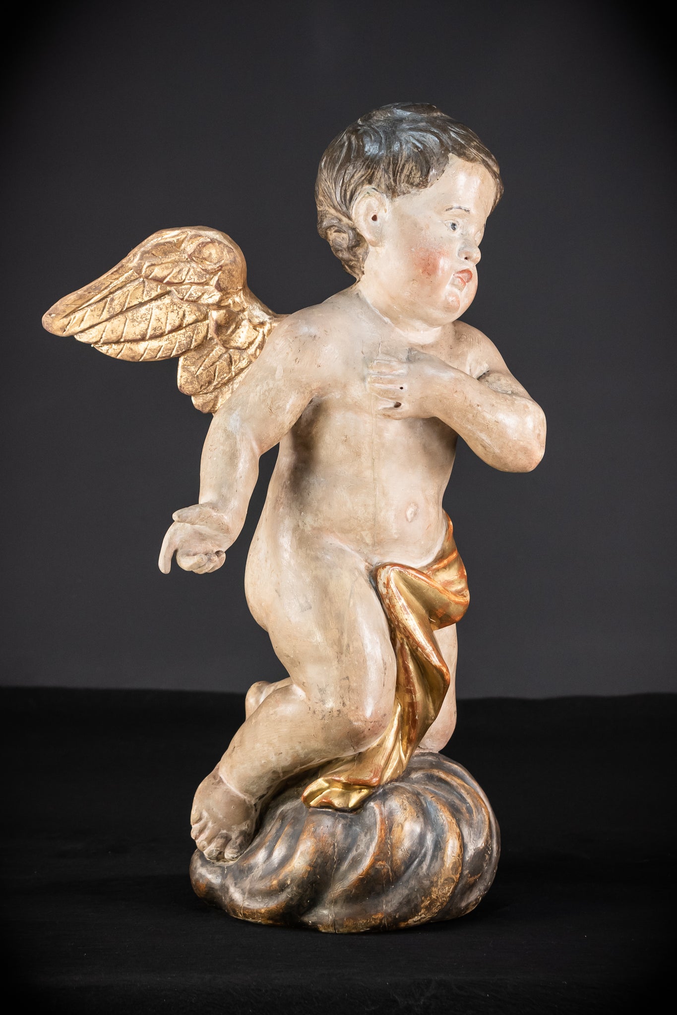 Pair of Angel Statues | 1700s Antique | 22" / 56 cm
