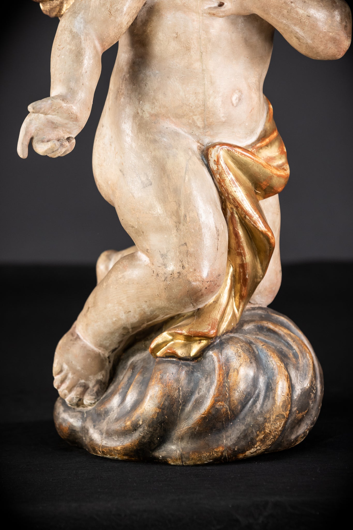 Pair of Angel Statues | 1700s Antique | 22" / 56 cm