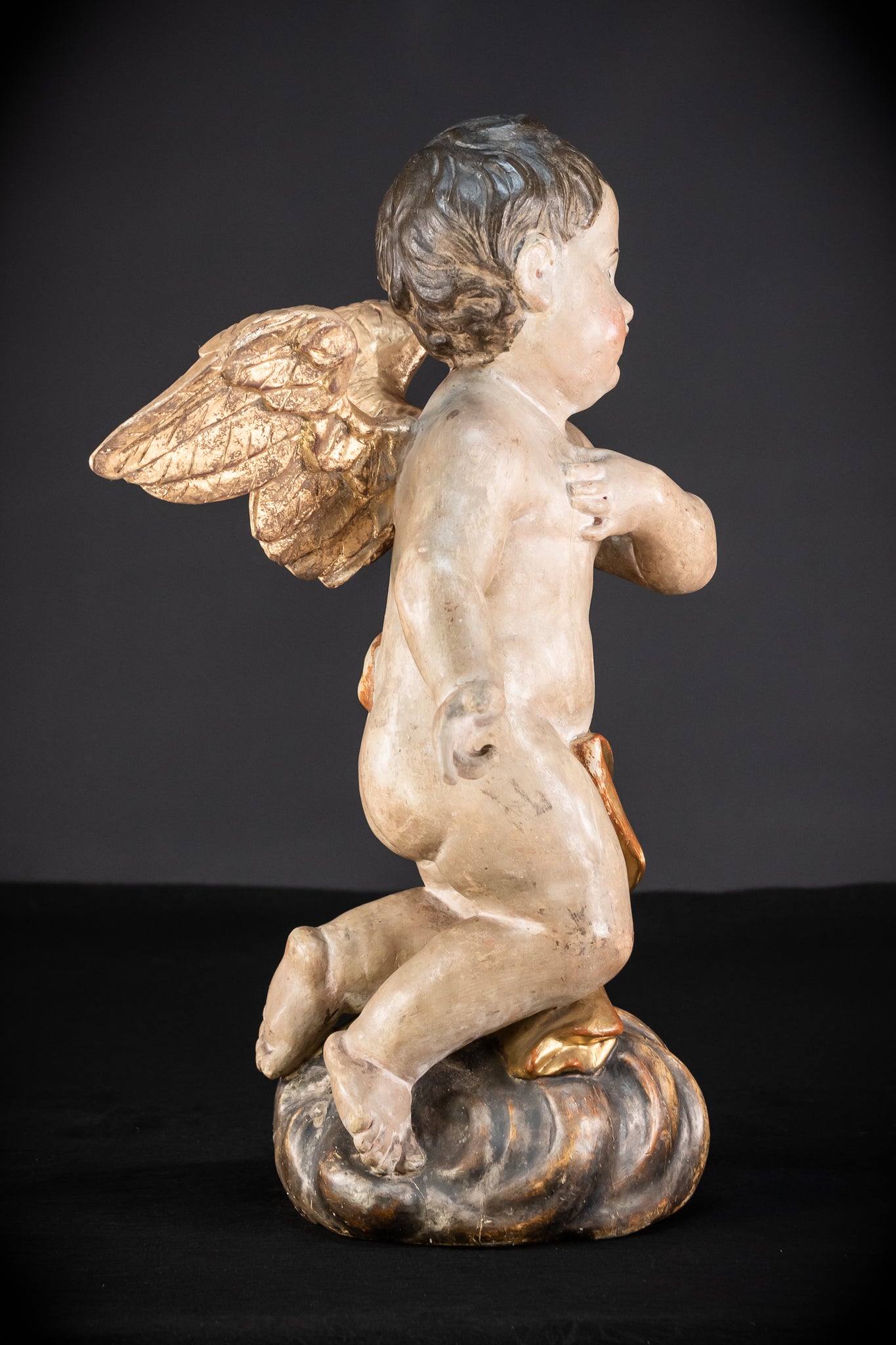 Pair of Angel Statues | 1700s Antique | 22" / 56 cm
