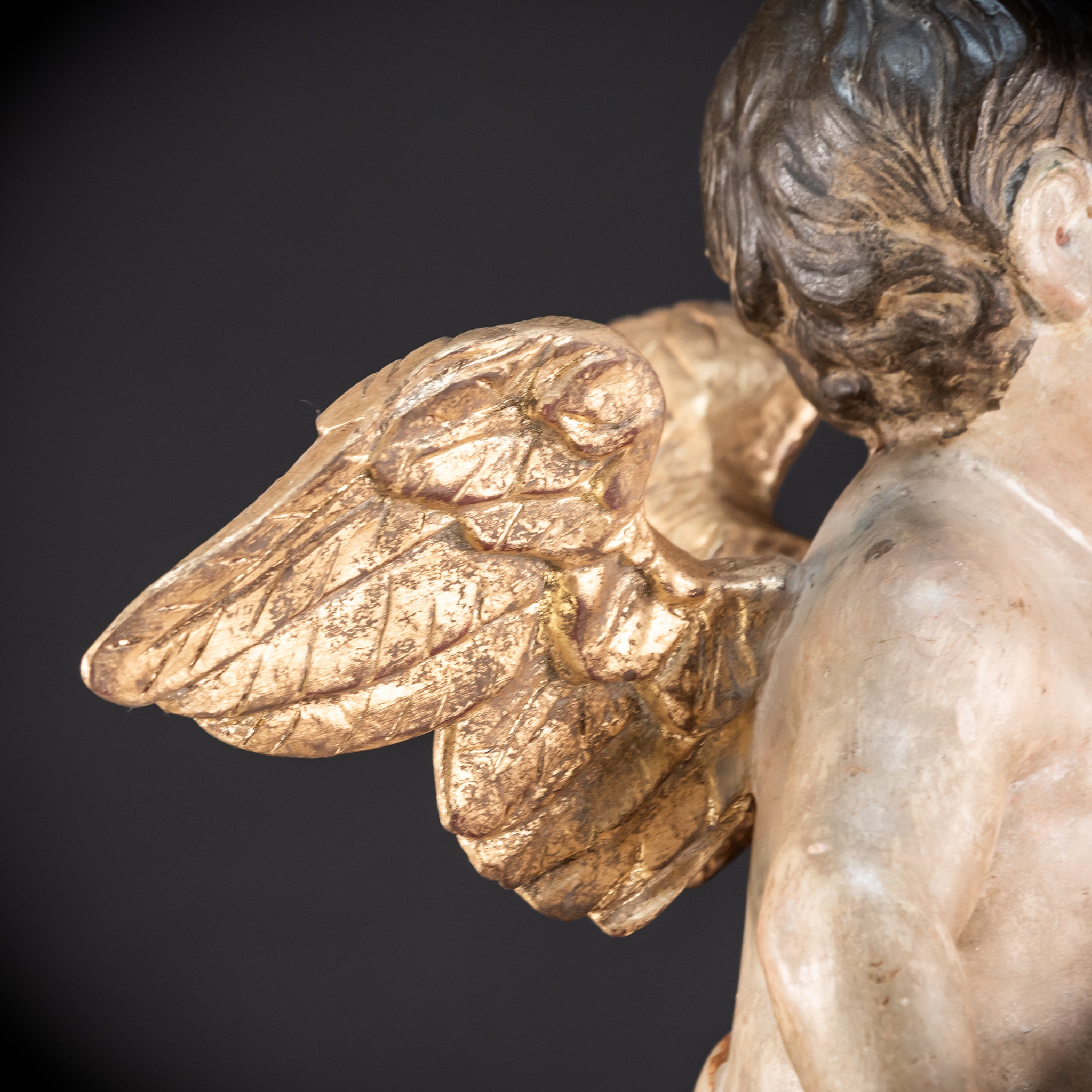 Pair of Angel Statues | 1700s Antique | 22" / 56 cm