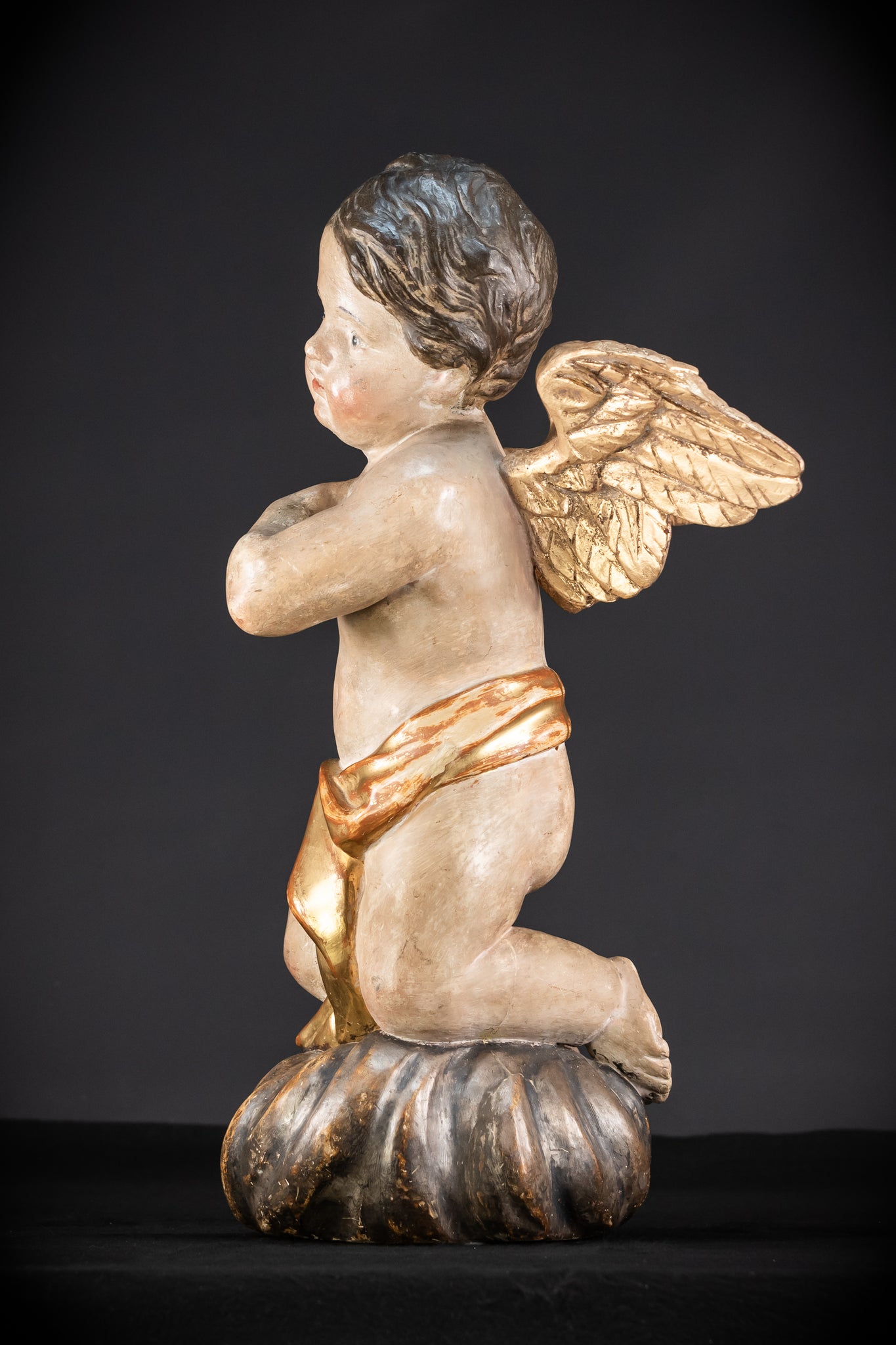Pair of Angel Statues | 1700s Antique | 22" / 56 cm