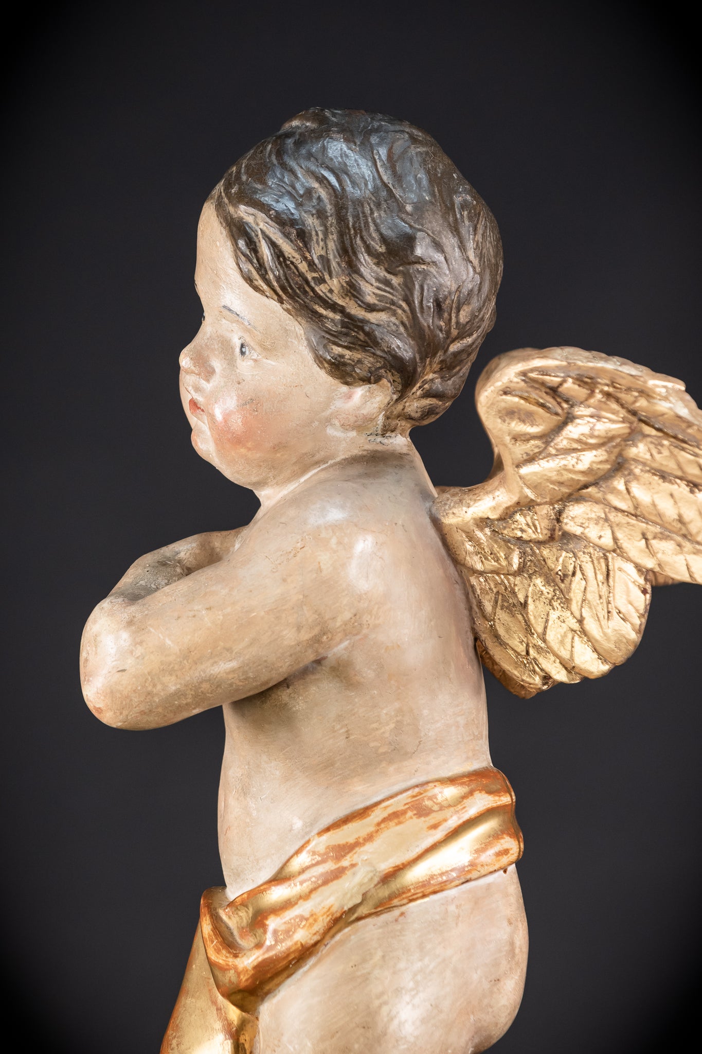 Pair of Angel Statues | 1700s Antique | 22" / 56 cm
