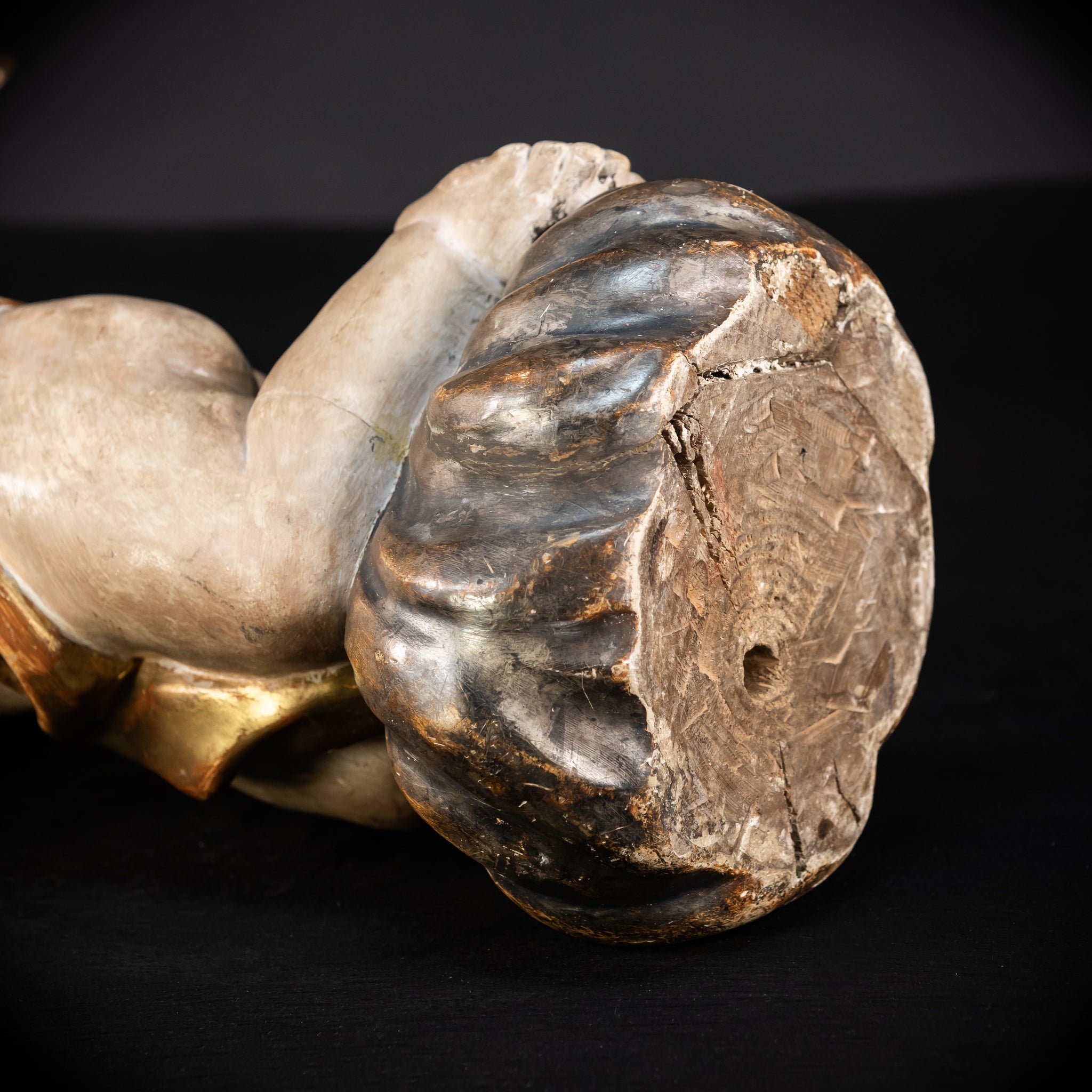 Pair of Angel Statues | 1700s Antique | 22" / 56 cm