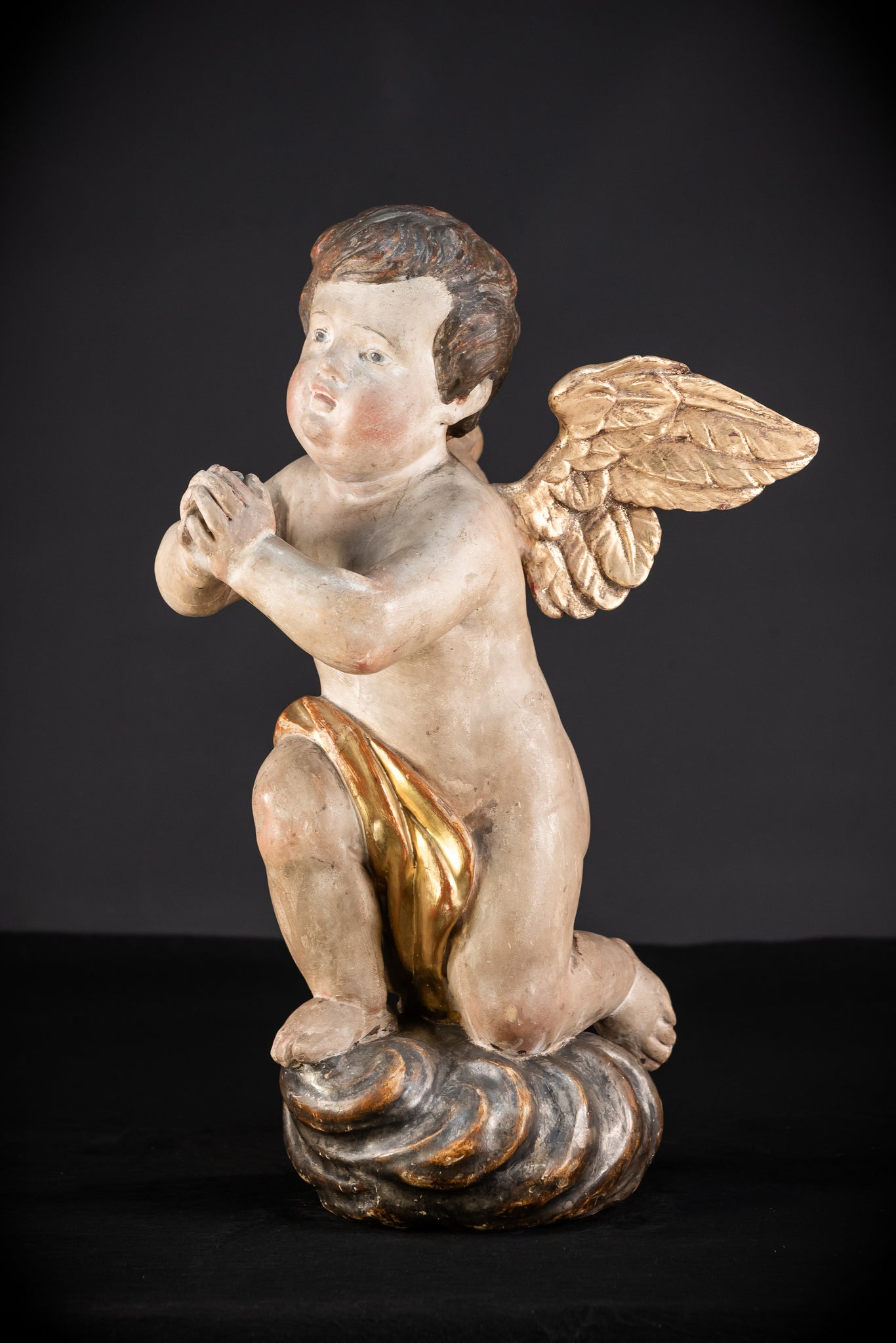 Pair of Angel Statues | 1700s Antique | 22" / 56 cm