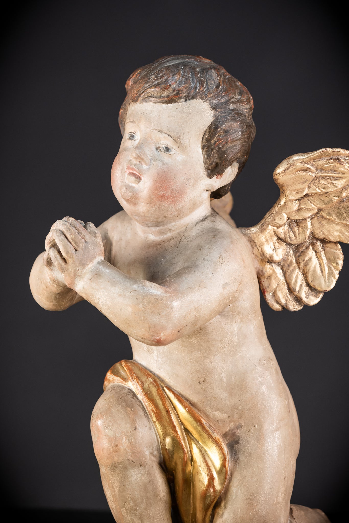 Pair of Angel Statues | 1700s Antique | 22" / 56 cm