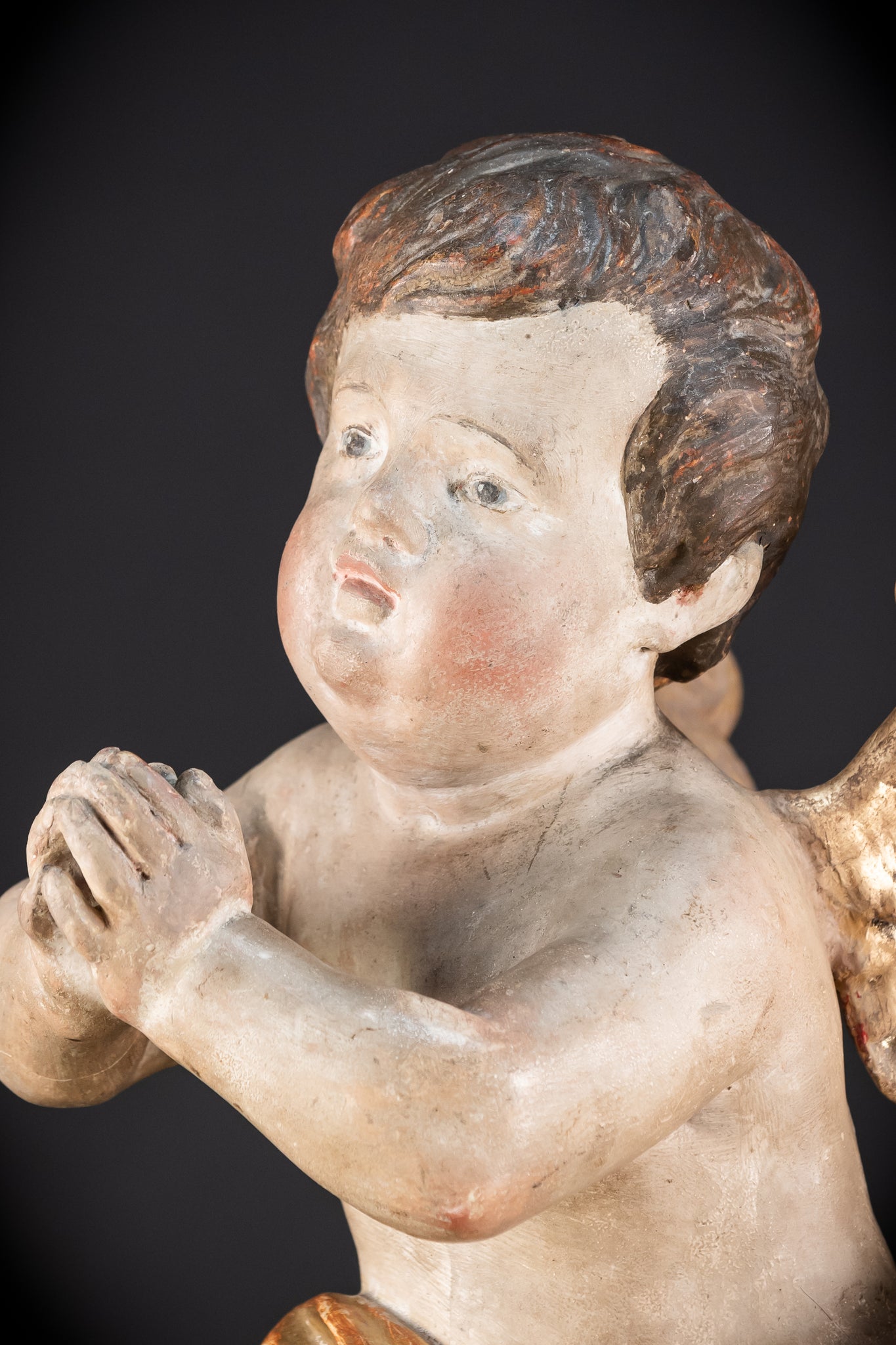 Pair of Angel Statues | 1700s Antique | 22" / 56 cm