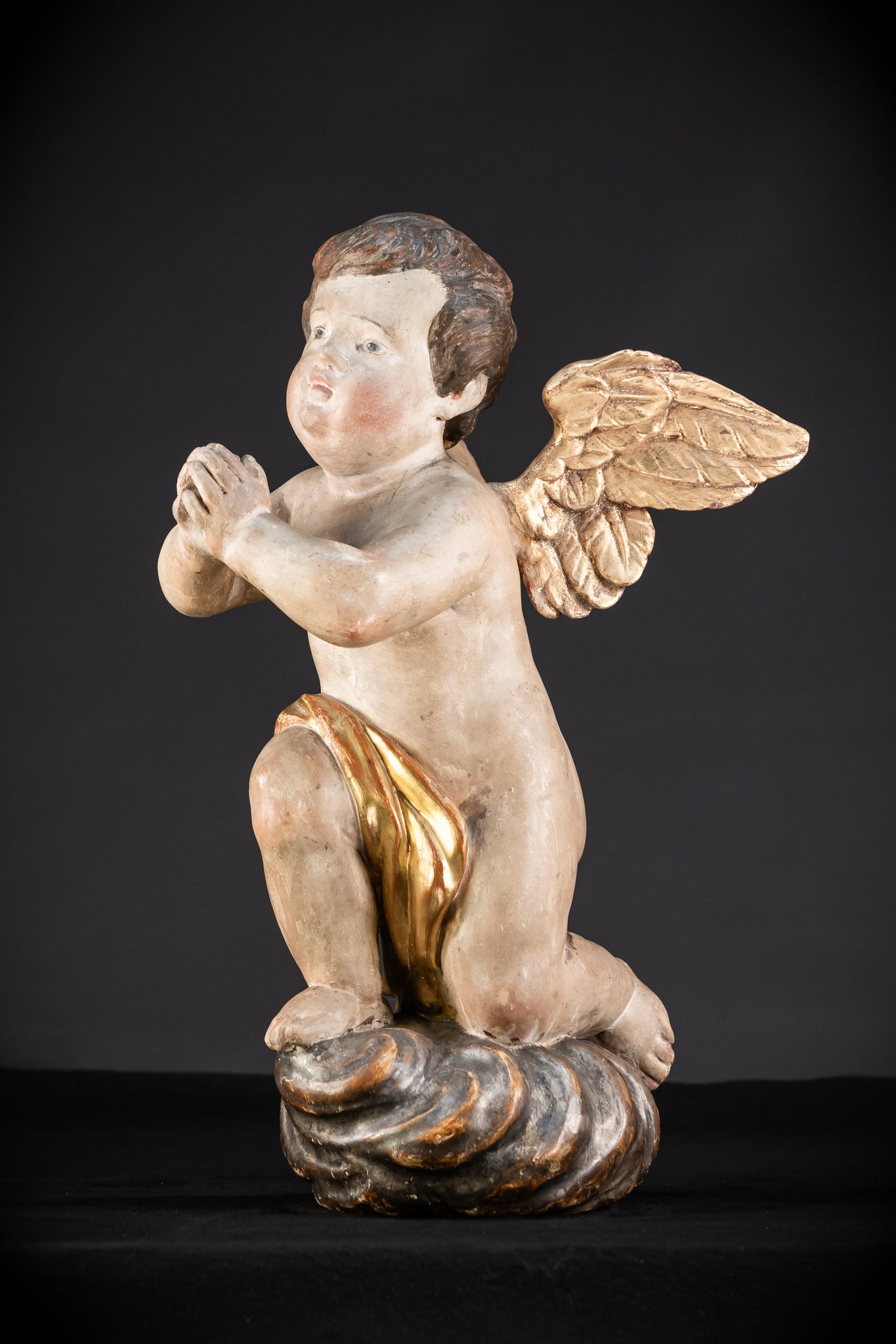 Pair of Angel Statues | 1700s Antique | 22" / 56 cm