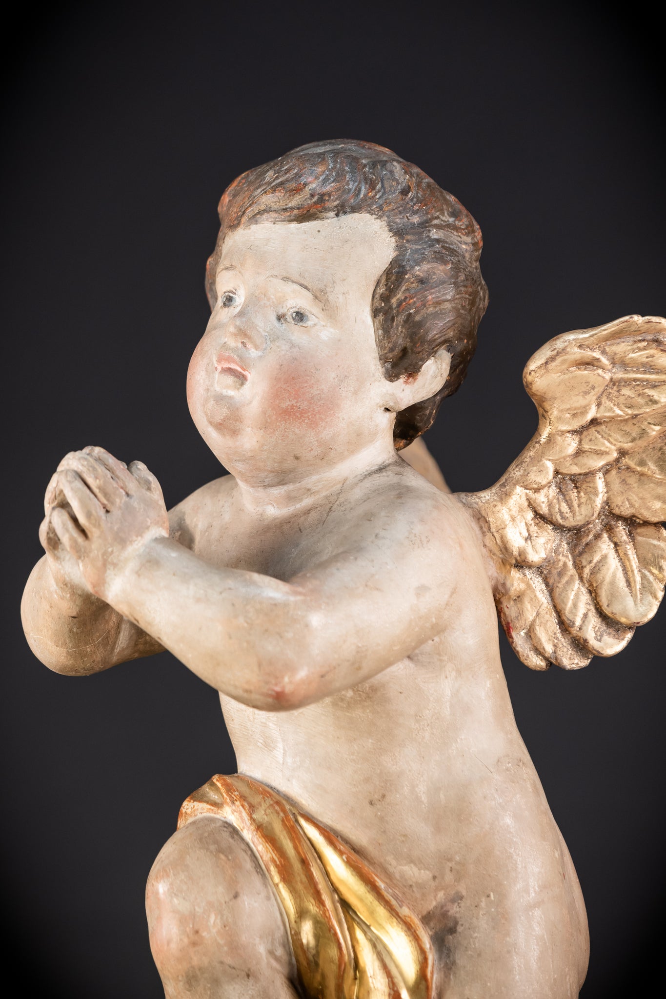 Pair of Angel Statues | 1700s Antique | 22" / 56 cm