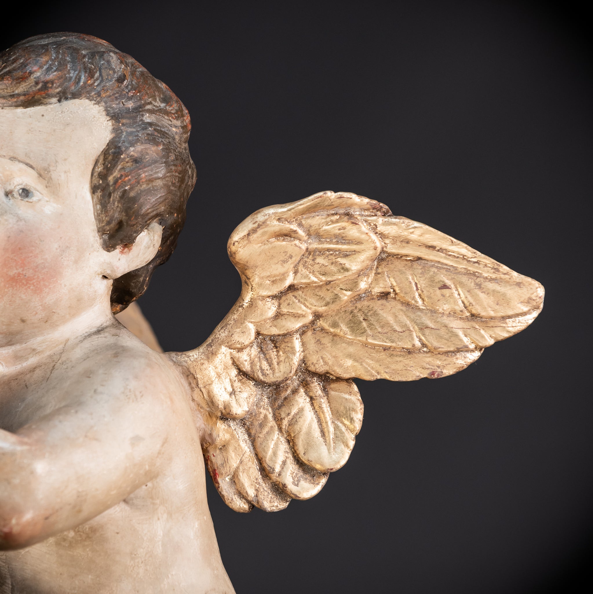 Pair of Angel Statues | 1700s Antique | 22" / 56 cm
