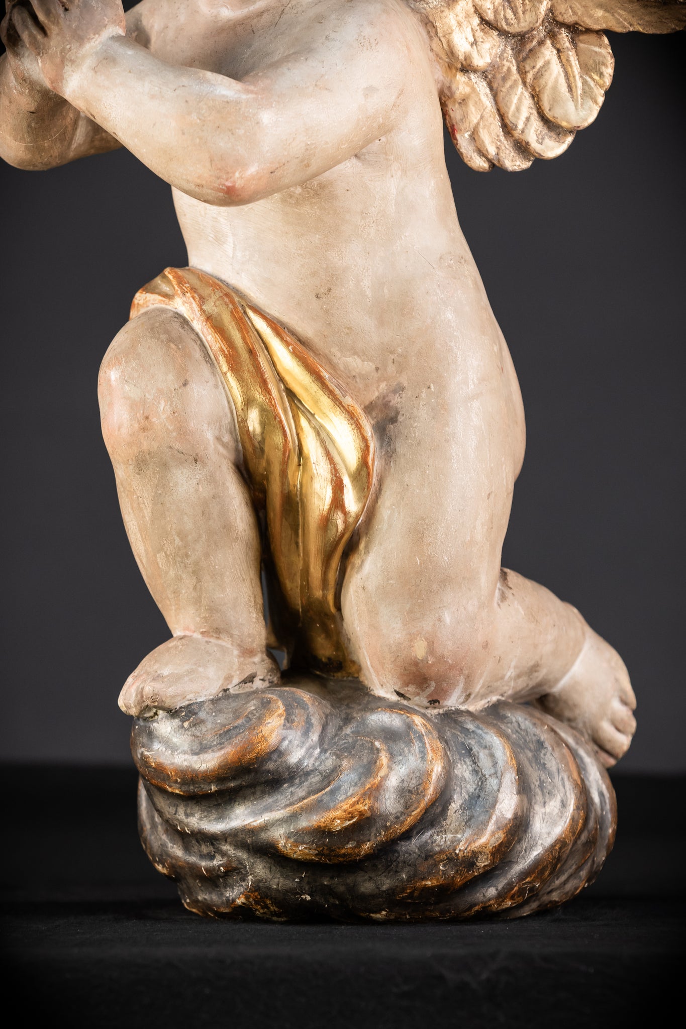 Pair of Angel Statues | 1700s Antique | 22" / 56 cm
