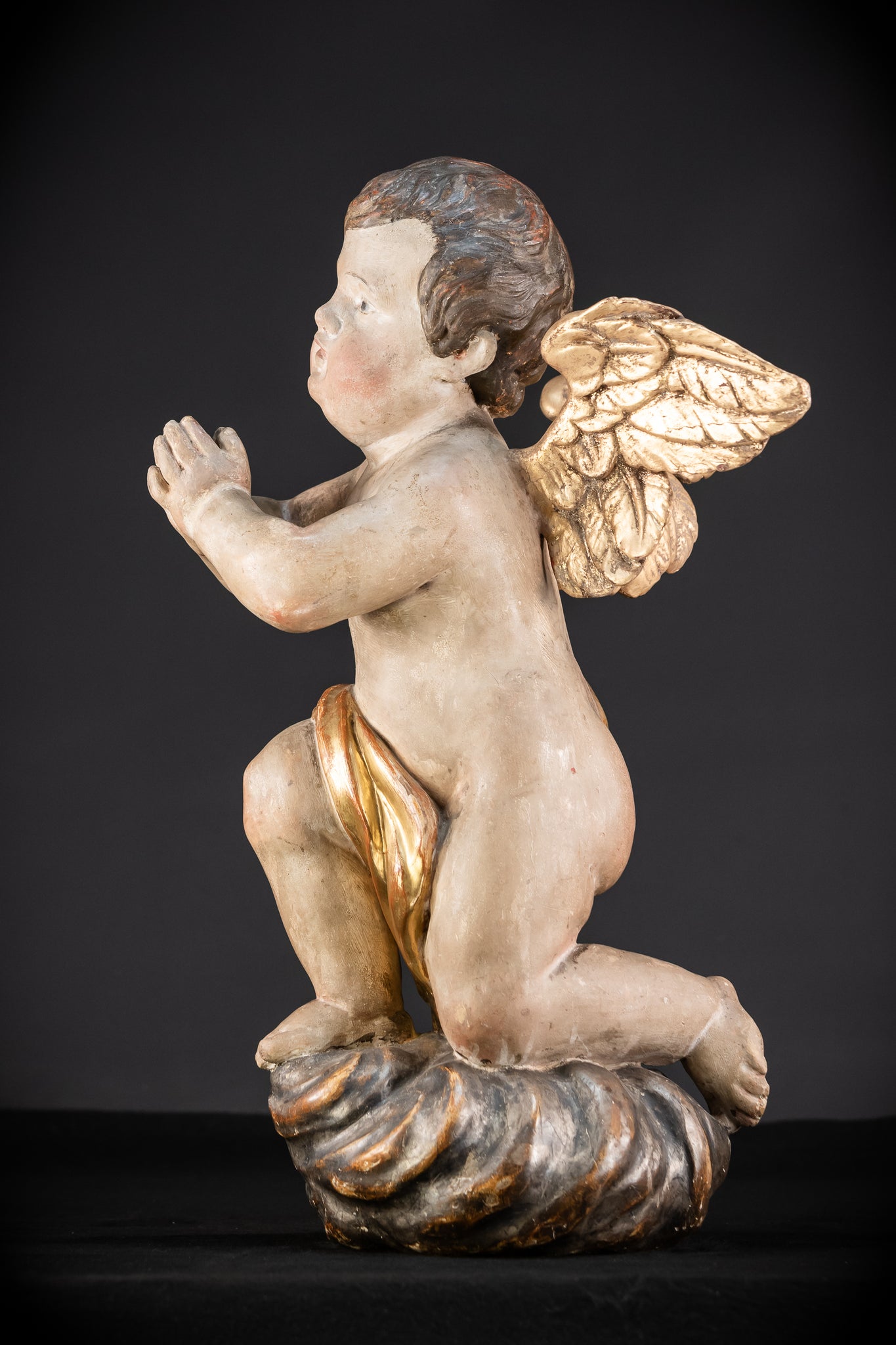 Pair of Angel Statues | 1700s Antique | 22" / 56 cm