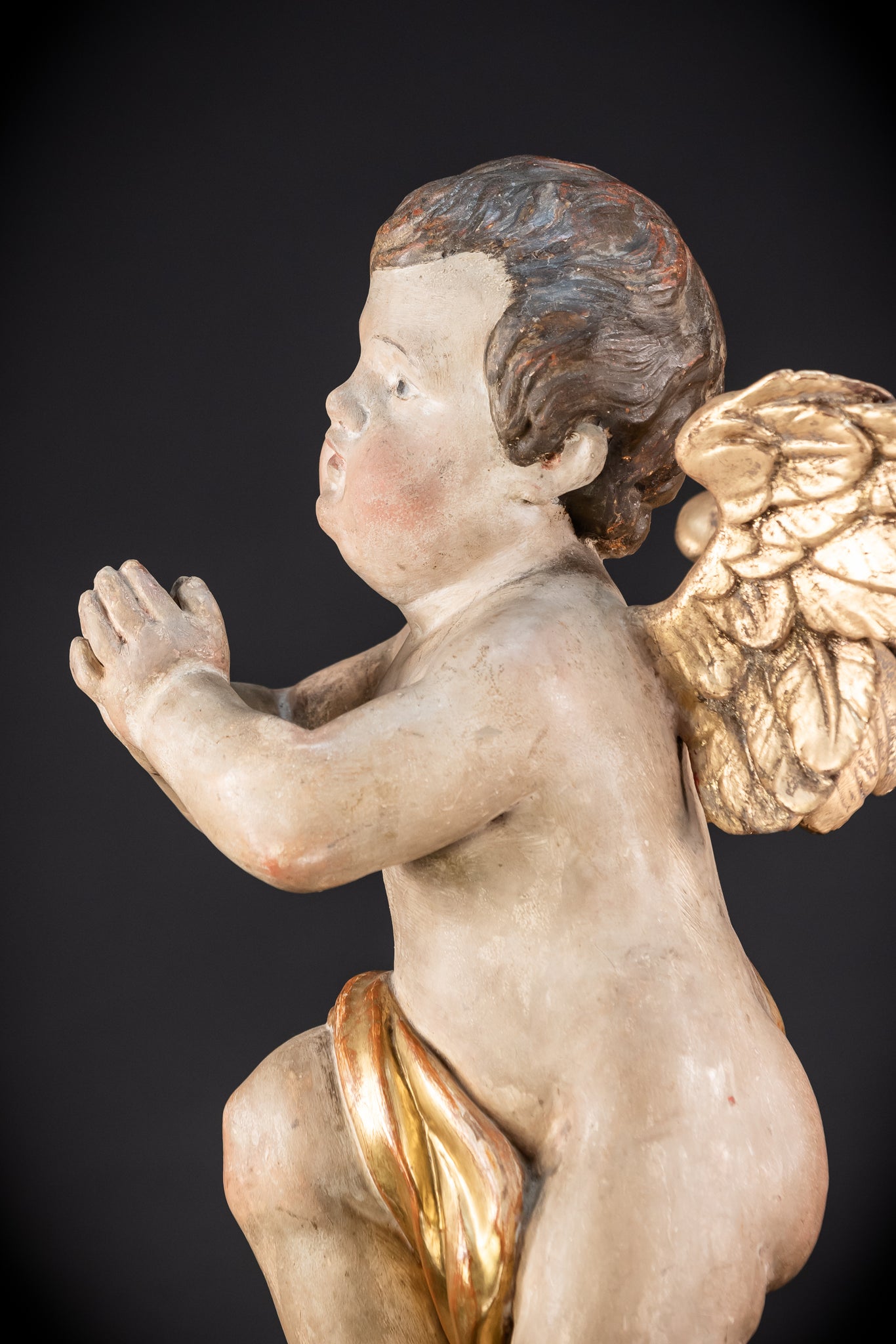 Pair of Angel Statues | 1700s Antique | 22" / 56 cm