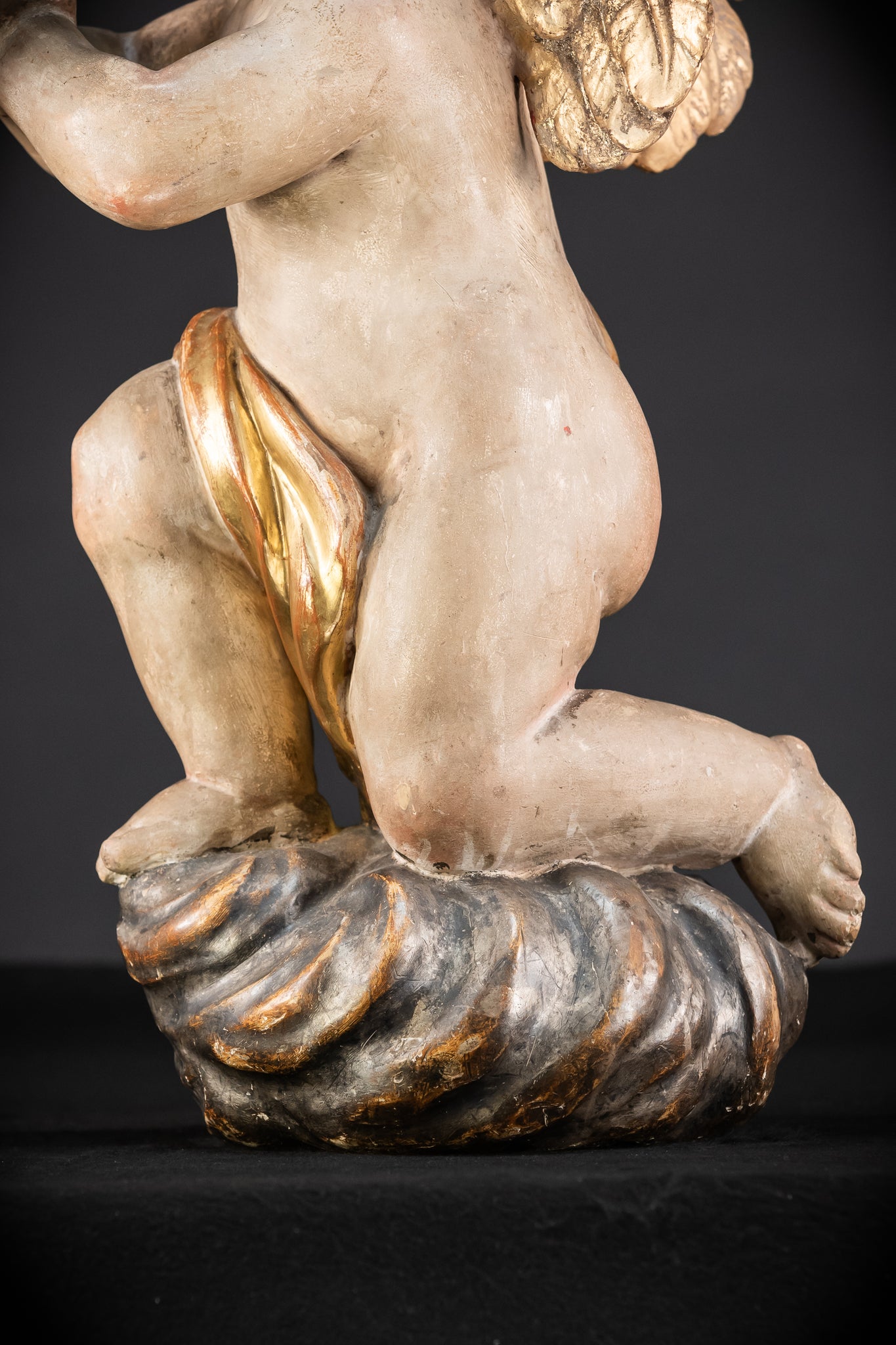 Pair of Angel Statues | 1700s Antique | 22" / 56 cm