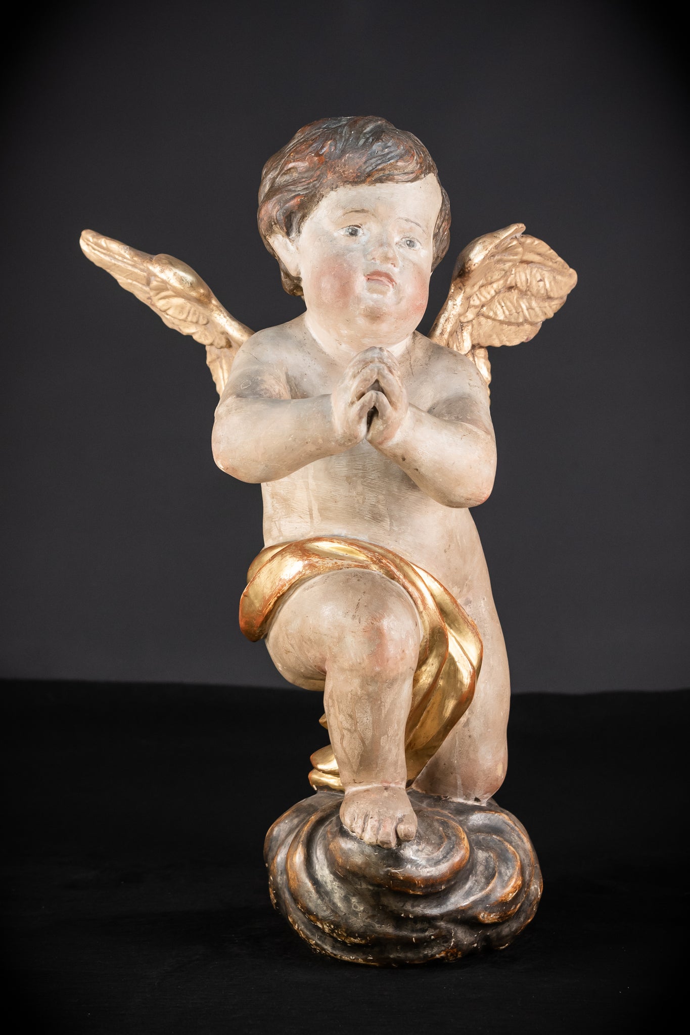 Pair of Angel Statues | 1700s Antique | 22" / 56 cm