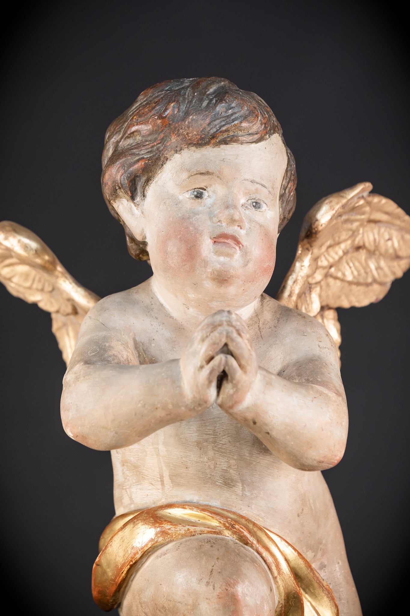 Pair of Angel Statues | 1700s Antique | 22" / 56 cm
