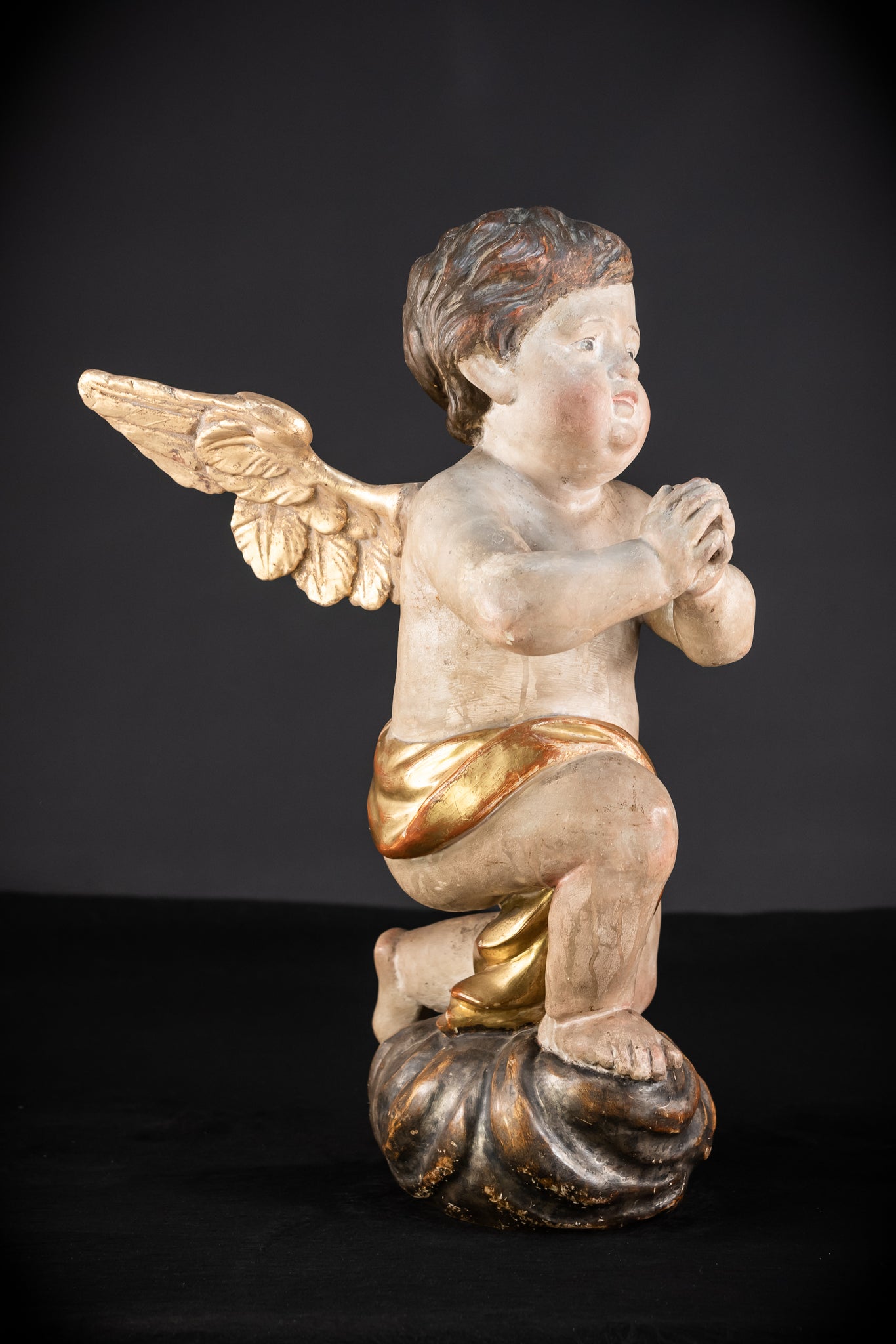 Pair of Angel Statues | 1700s Antique | 22" / 56 cm